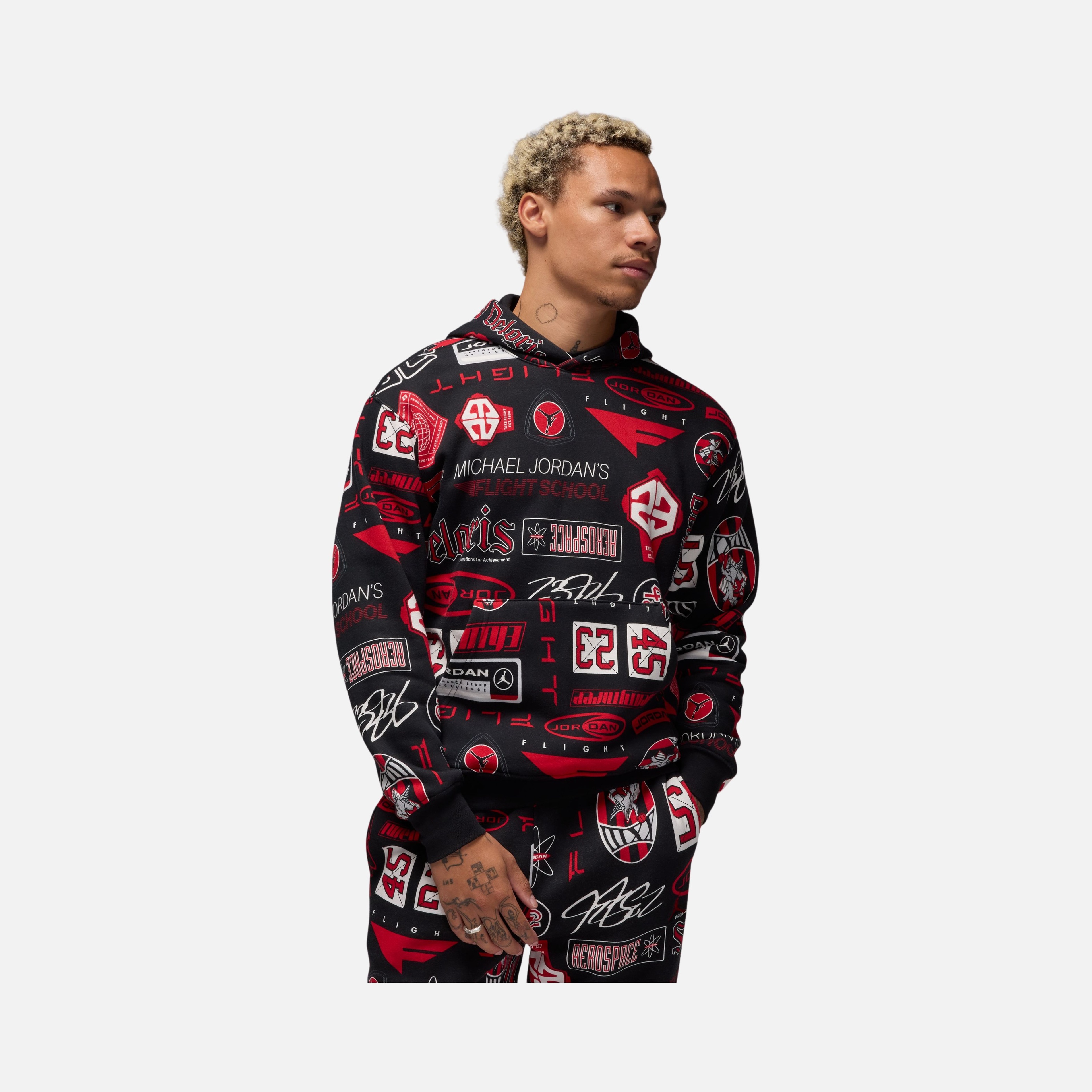 Nike Michael Jordan Essentials All Over Printed Fleece Pullover Erkek Sweatshirt