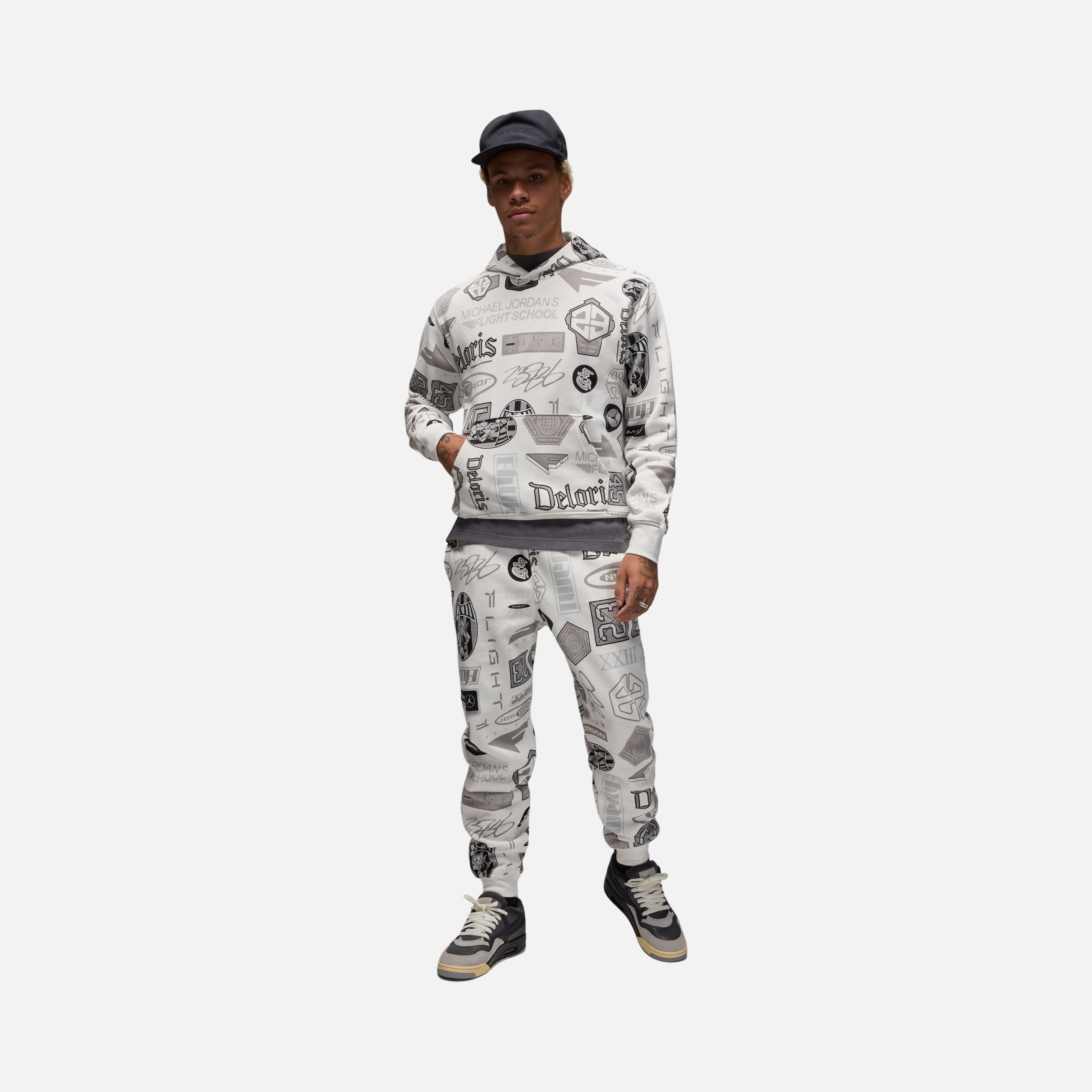 Nike Michael Jordan Essentials All Over Printed Fleece Pullover Erkek Sweatshirt