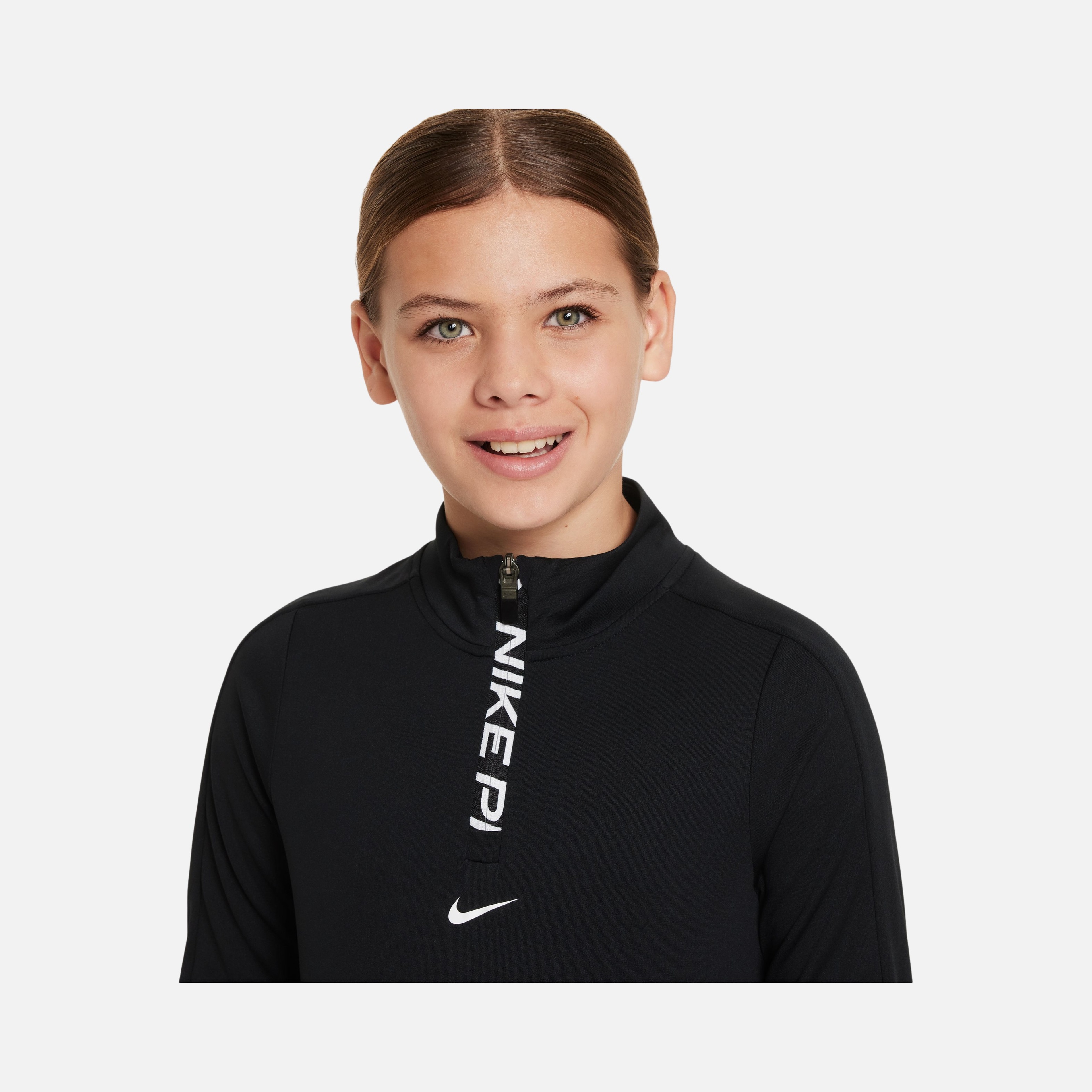Nike Pro Dri-Fit 1/2-Zip Training Long-Sleeve (Girls') Çocuk Tişört