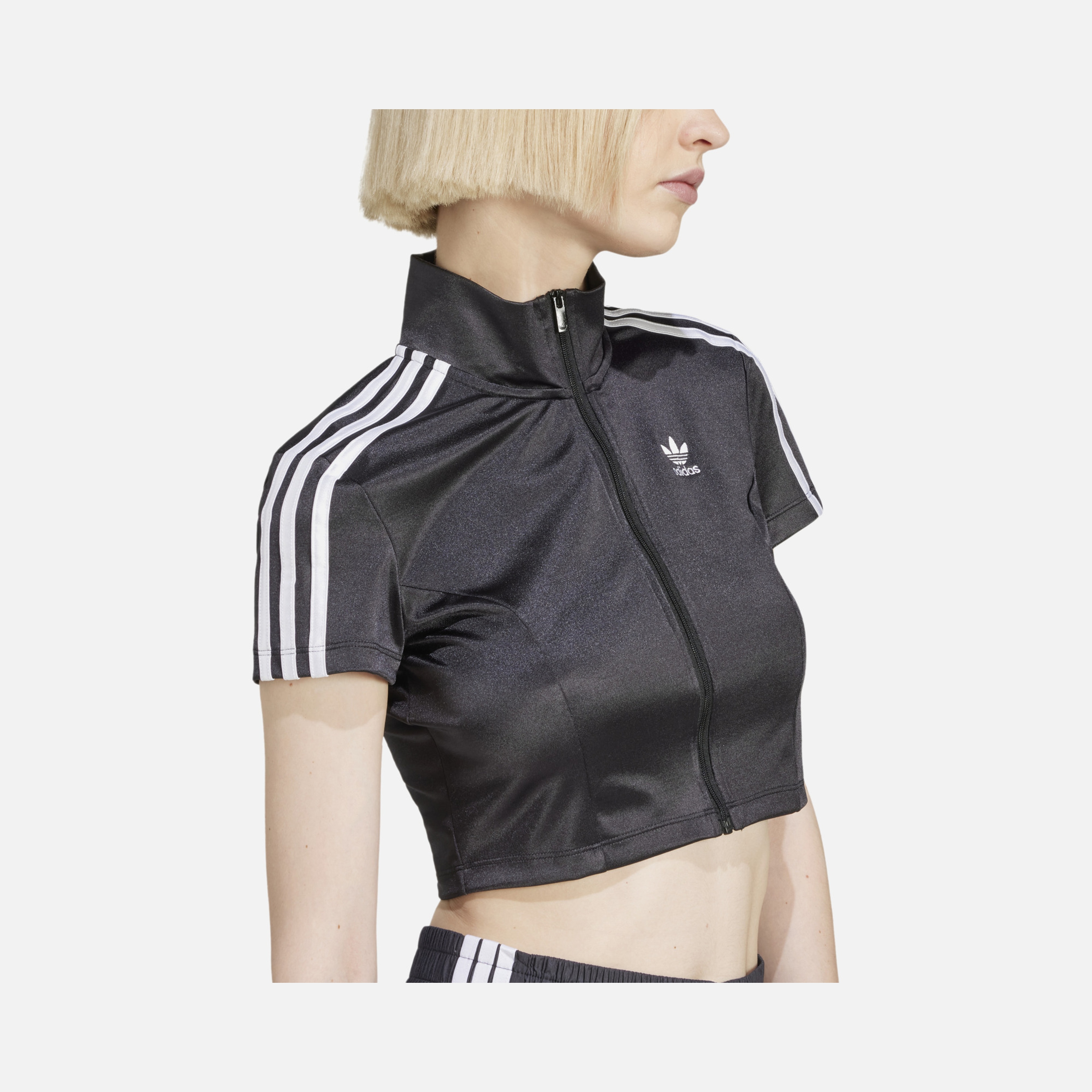 adidas Sportswear Adicolor Cropped Full-Zip Short-Sleeve Kadın Tişört