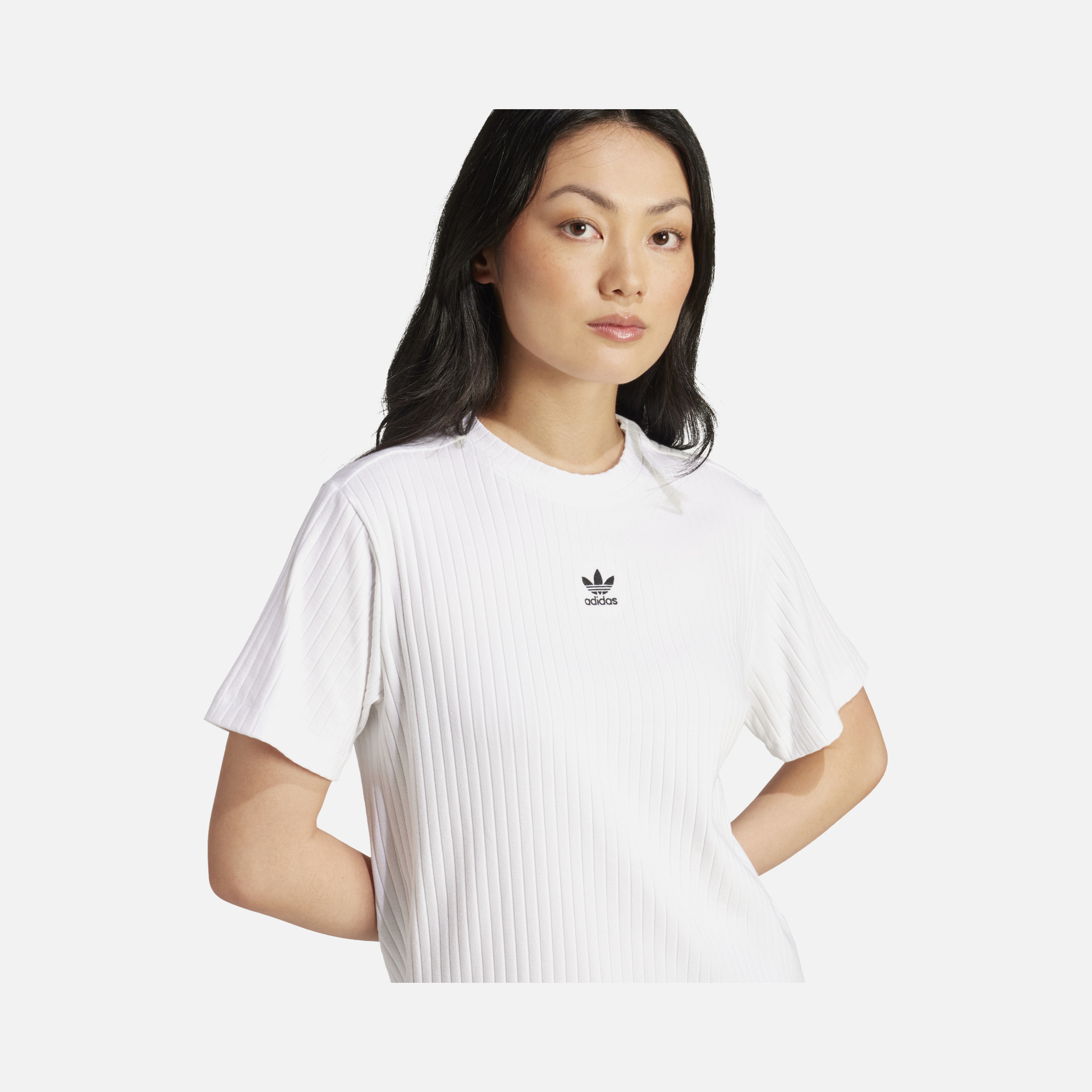 adidas Originals Essentials Wide Ribbed Fabric Texture Short-Sleeve Kadın Tişört