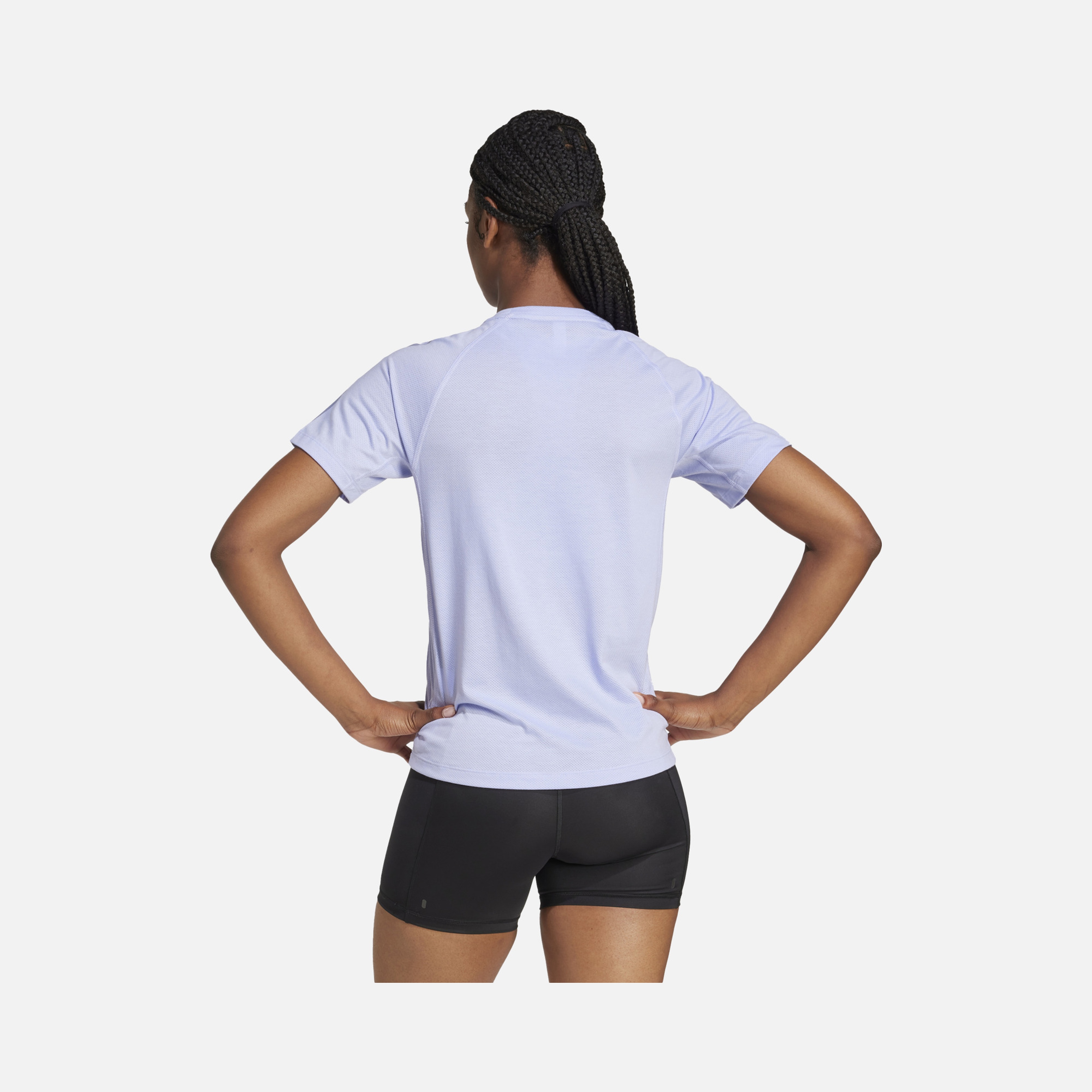 adidas AEROREADY Own the Run 3-Stripes Running Short-Sleeve Kadın Tişört