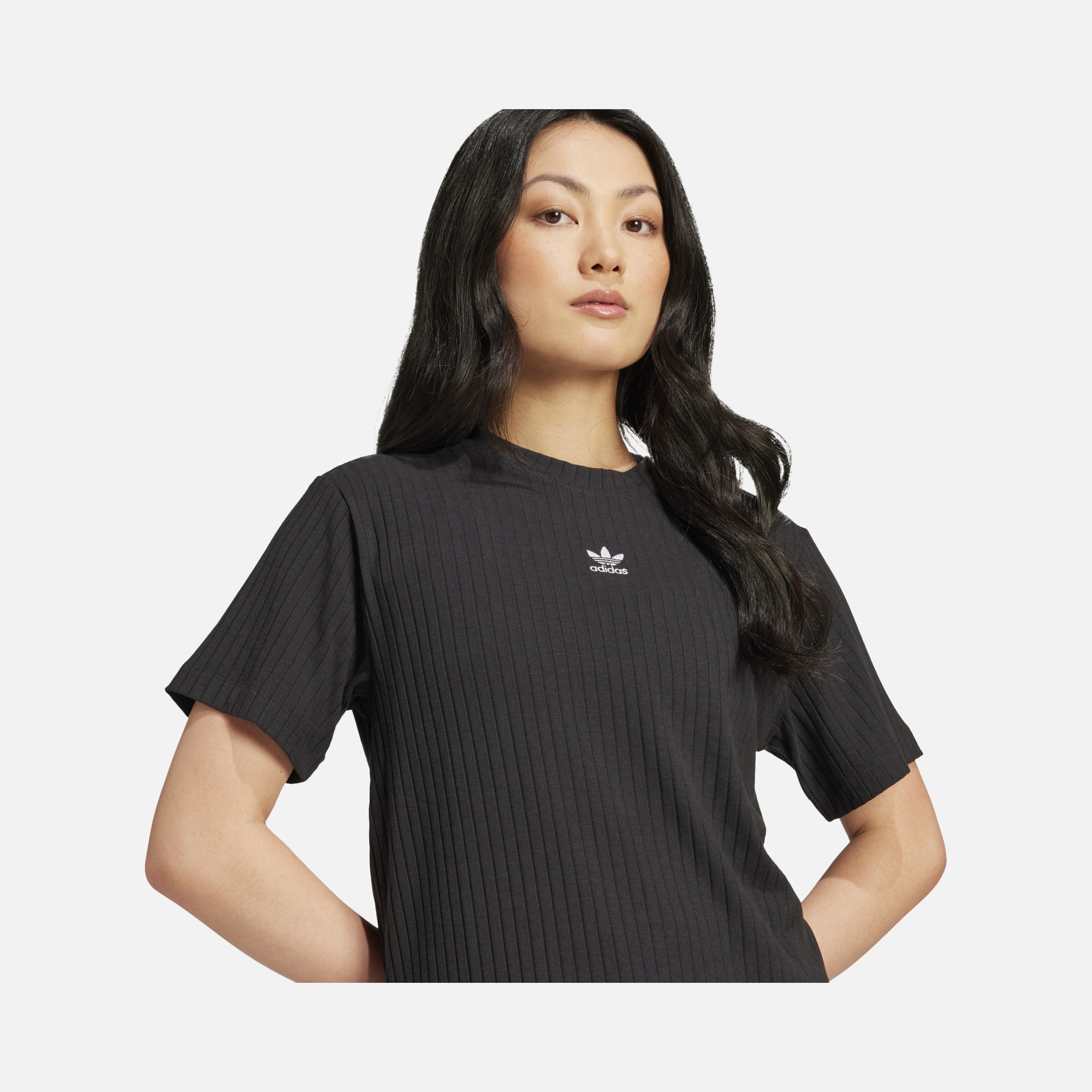 adidas Originals Essentials Wide Ribbed Fabric Texture Short-Sleeve Kadın Tişört