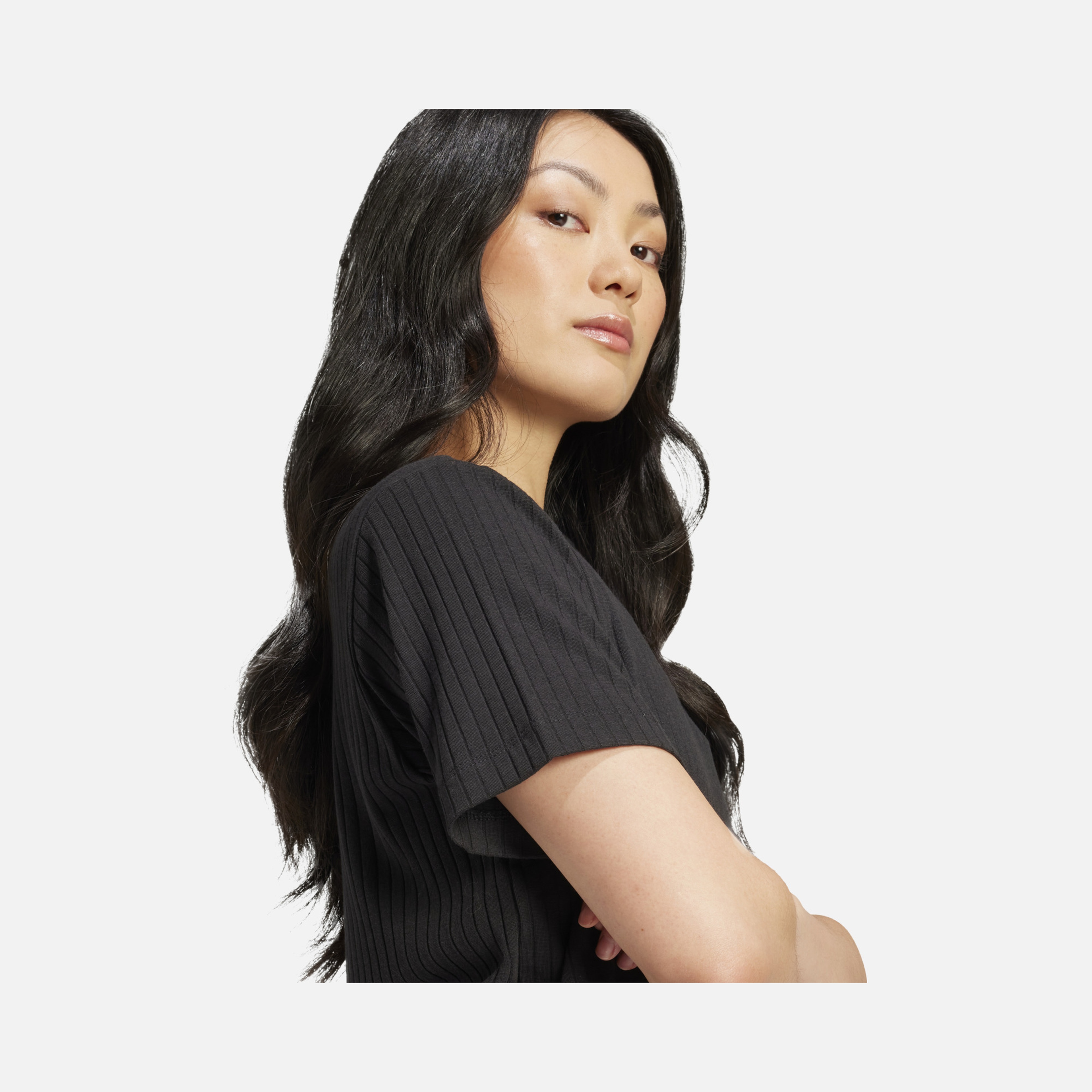 adidas Originals Essentials Wide Ribbed Fabric Texture Short-Sleeve Kadın Tişört