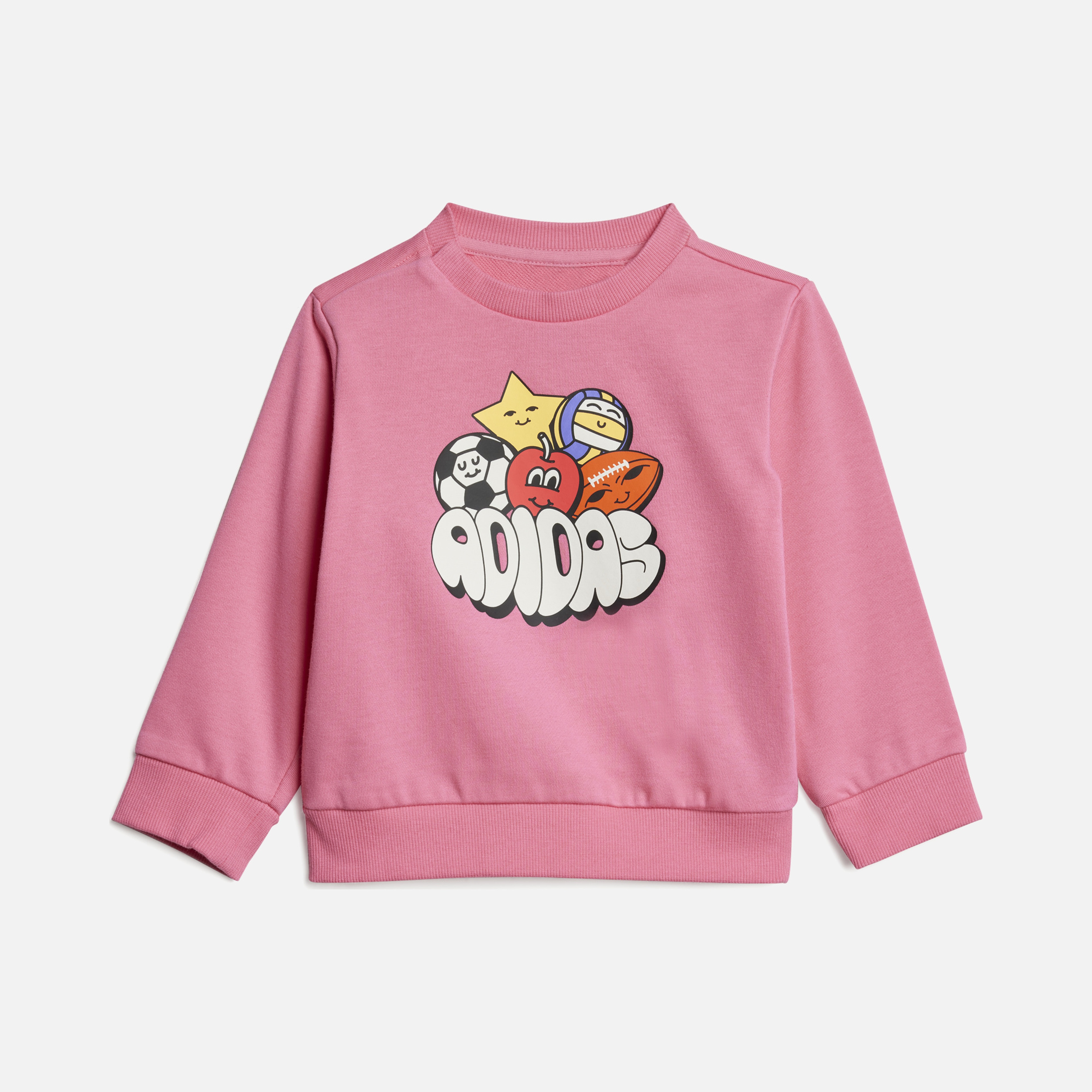 adidas Seasonal Essentials Fun All Over Printed French Terry 2 Snaps on Shoulder Bebek Eşofman Takımı