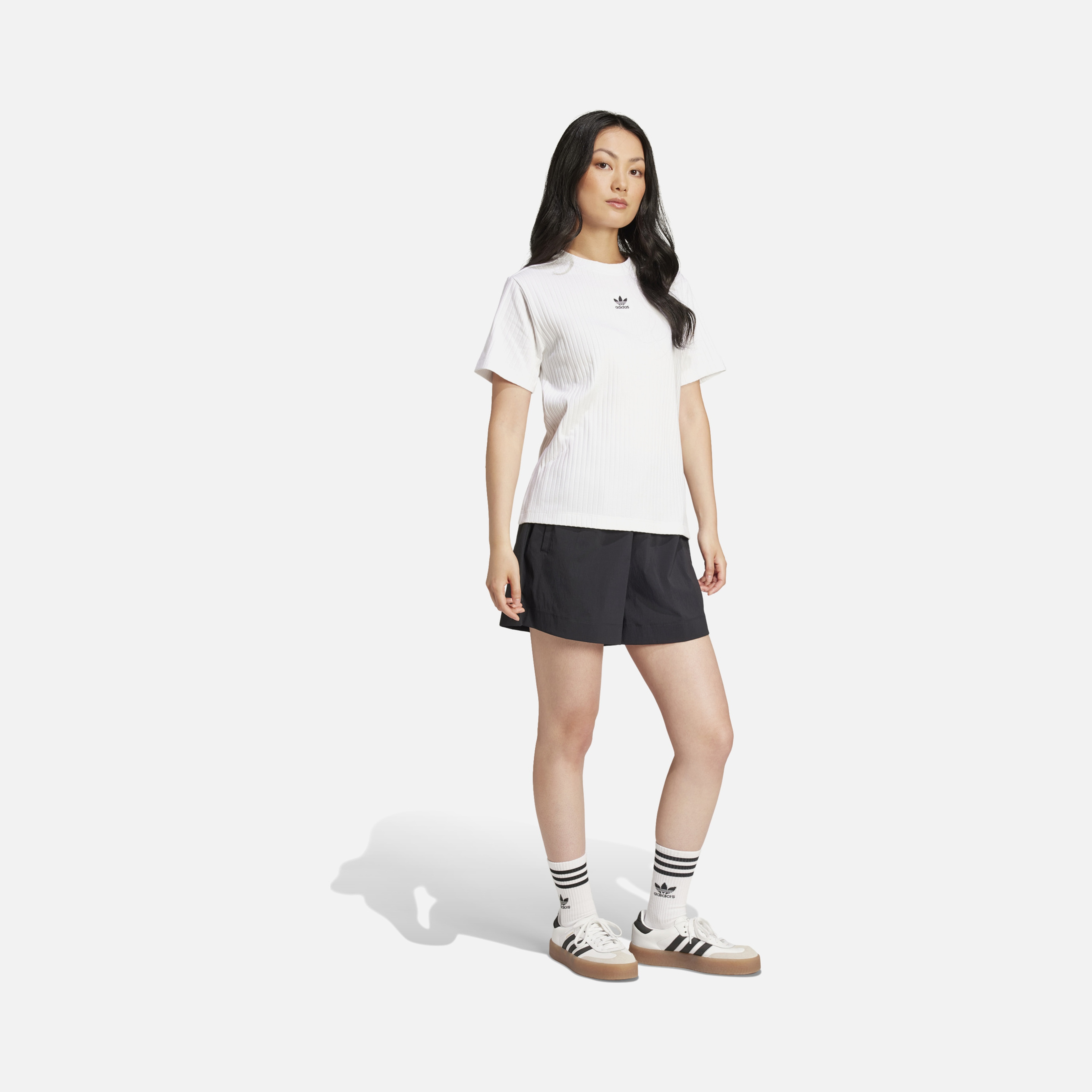 adidas Originals Essentials Wide Ribbed Fabric Texture Short-Sleeve Kadın Tişört