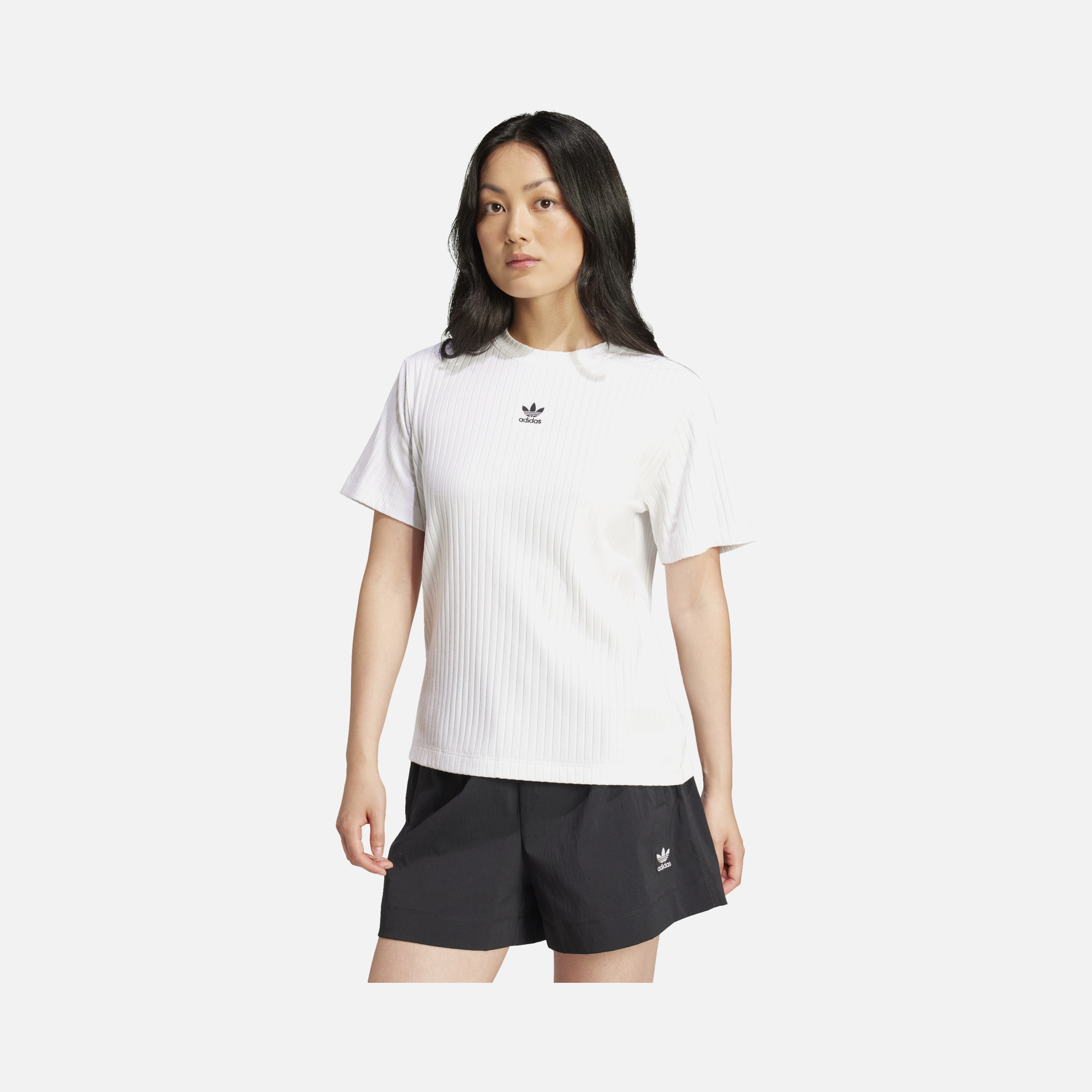 adidas Originals Essentials Wide Ribbed Fabric Texture Short-Sleeve Kadın Tişört
