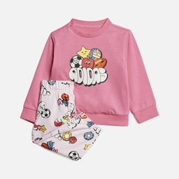 adidas Seasonal Essentials Fun All Over Printed French Terry 2 Snaps on Shoulder Bebek Eşofman Takımı