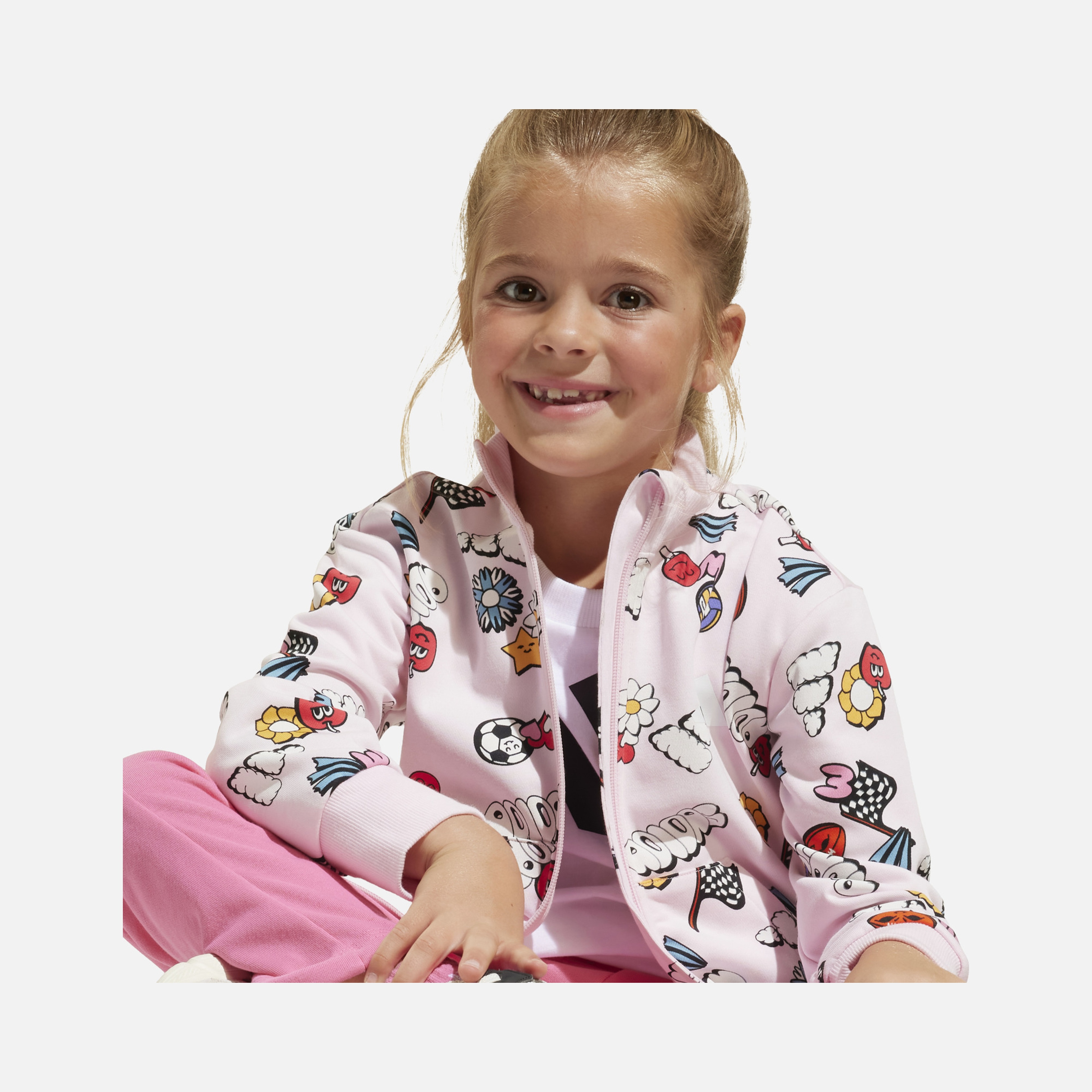 adidas Seasonal Essentials Fun All Over Printed French Terry Full-Zip Çocuk Eşofman Takımı