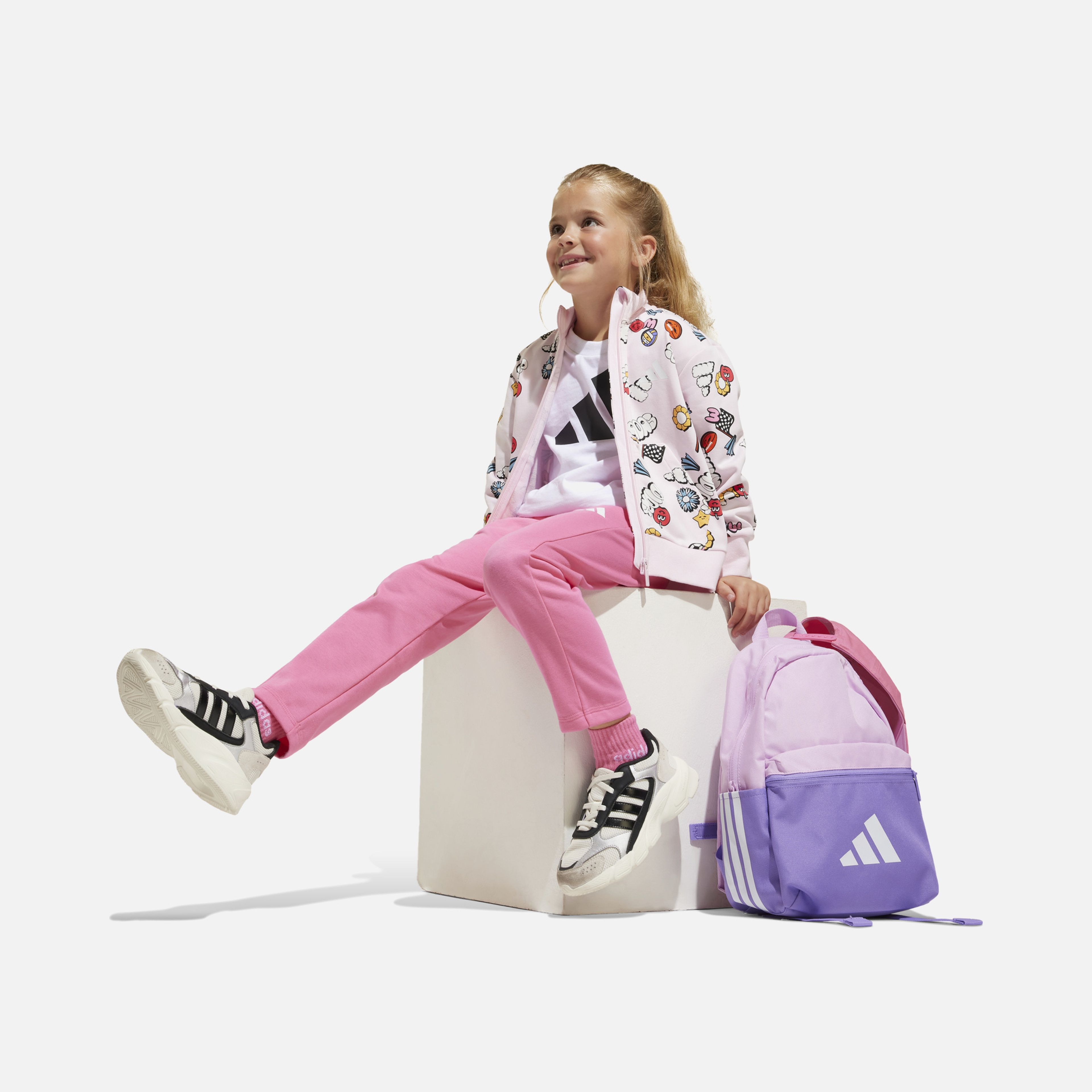 adidas Seasonal Essentials Fun All Over Printed French Terry Full-Zip Çocuk Eşofman Takımı