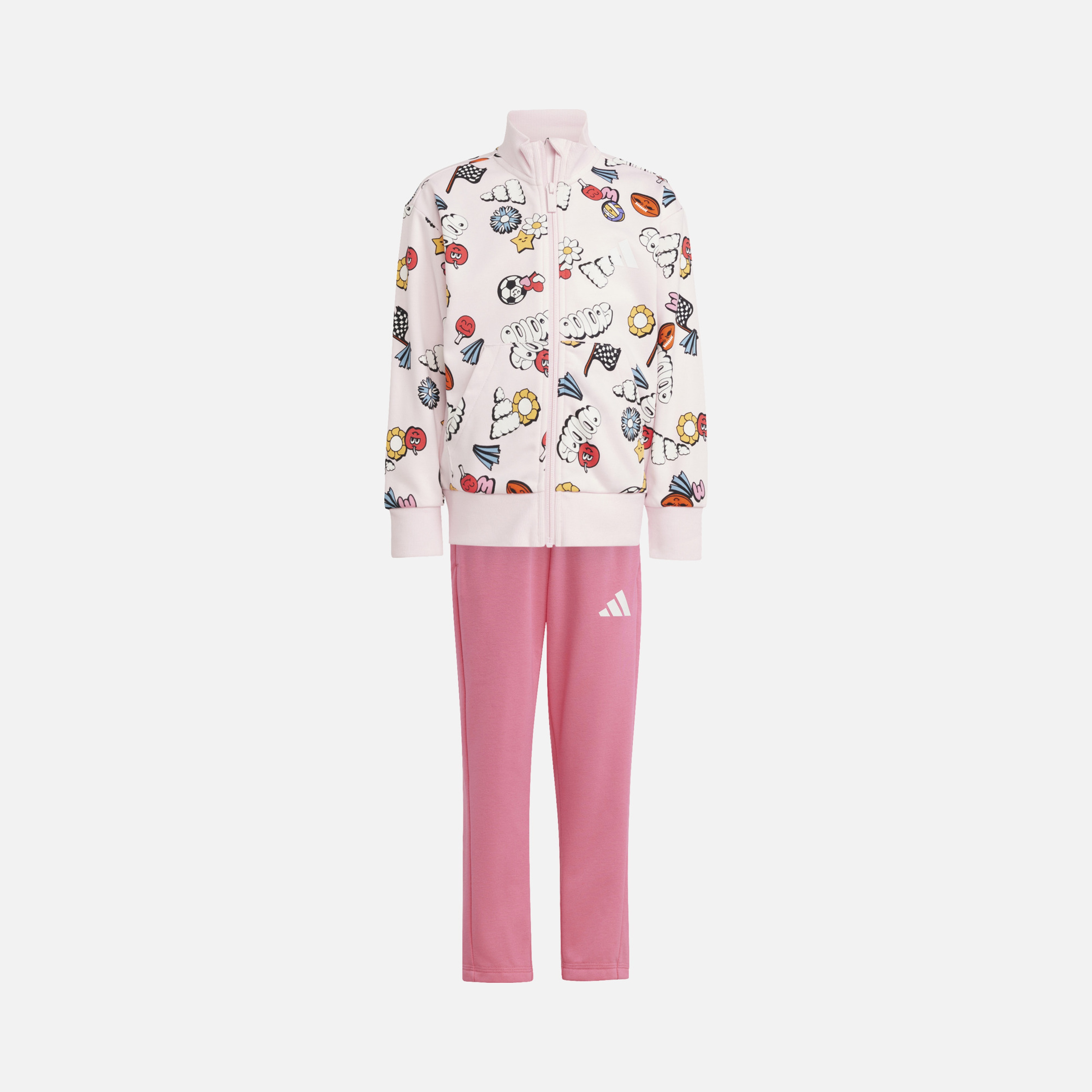 adidas Seasonal Essentials Fun All Over Printed French Terry Full-Zip Çocuk Eşofman Takımı