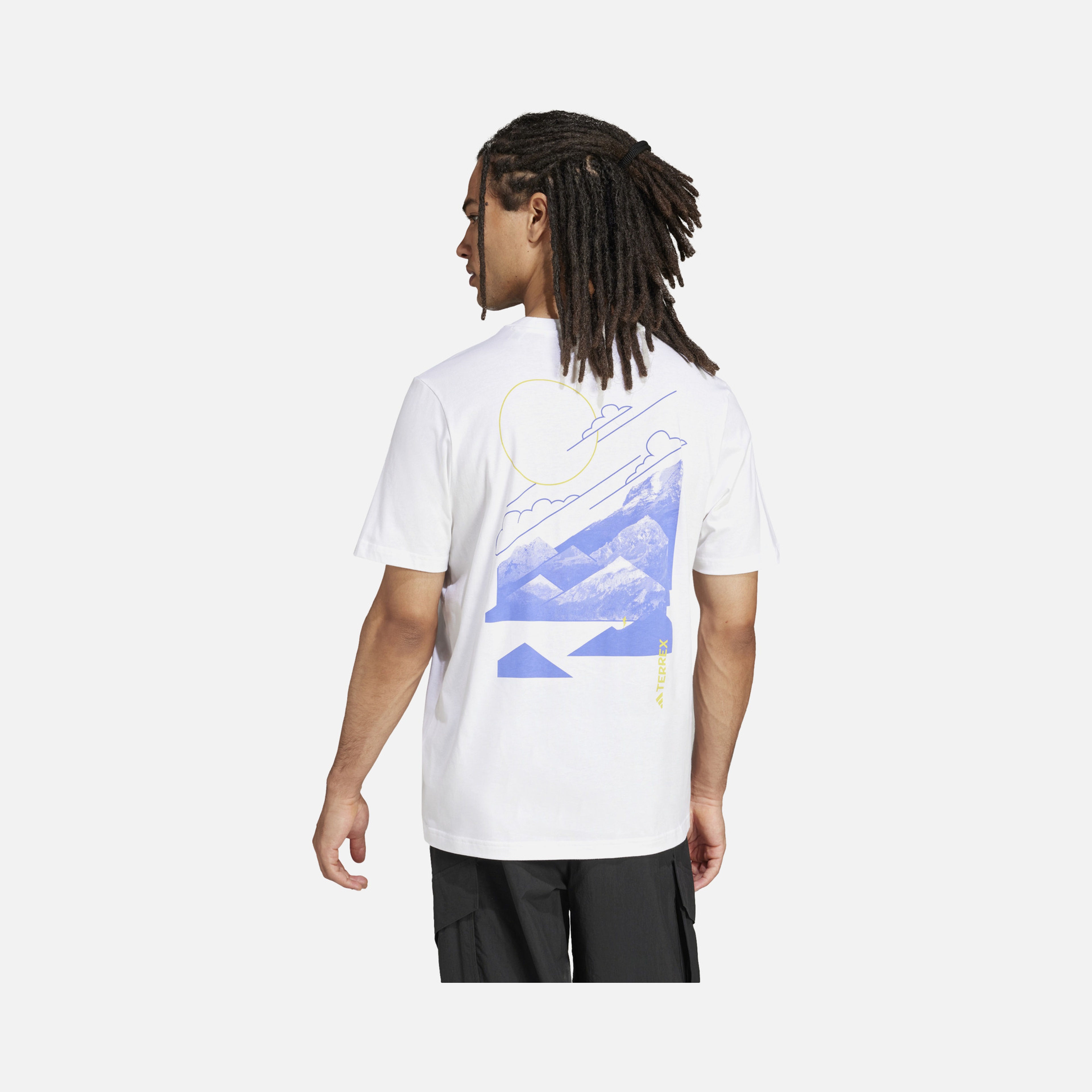 adidas Terrex Run Sun Graphic Hiking Short-Sleeve Erkek Tişört