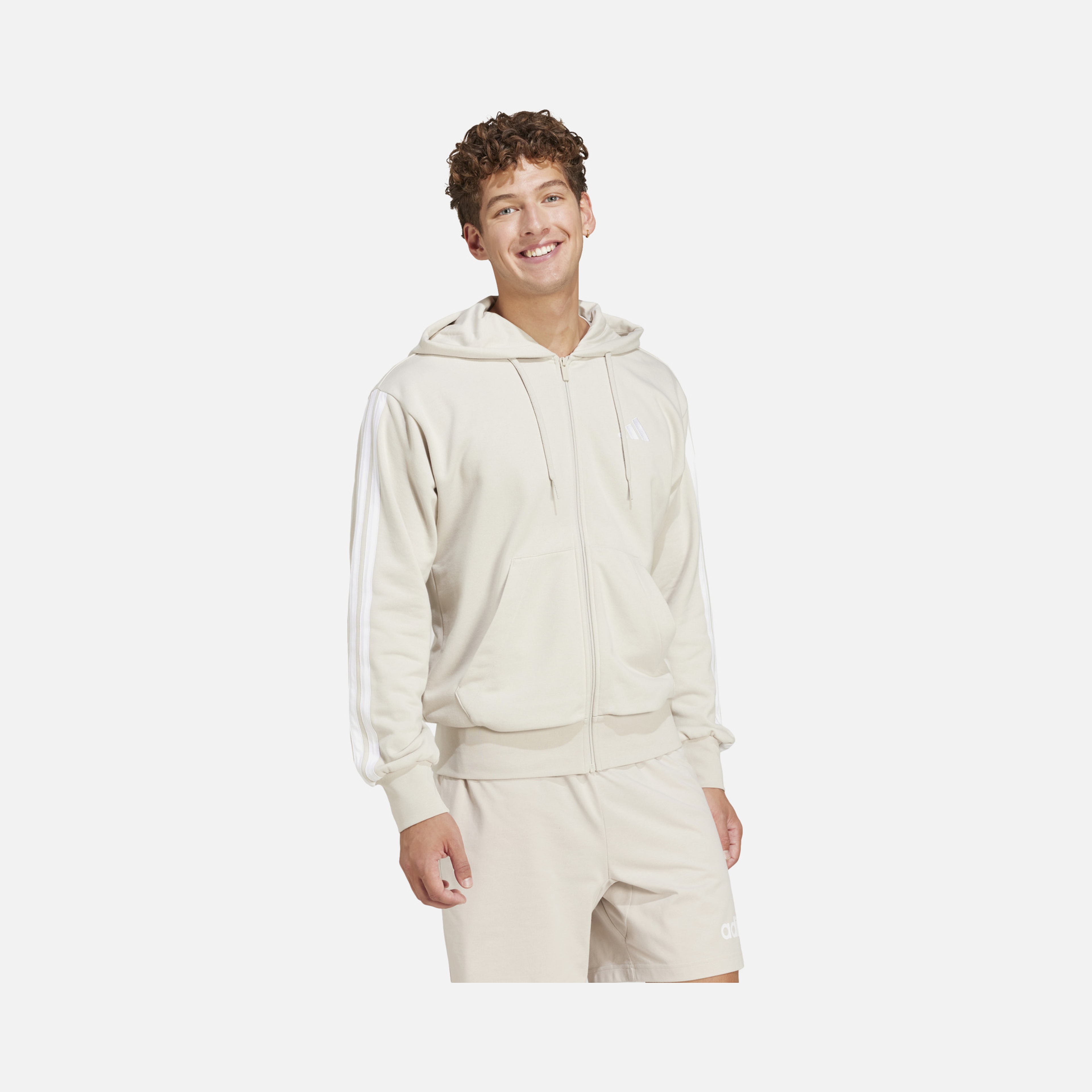 adidas Sportswear Essentials 3-Stripes French Terry Full-Zip Hooded Erkek Sweatshirt