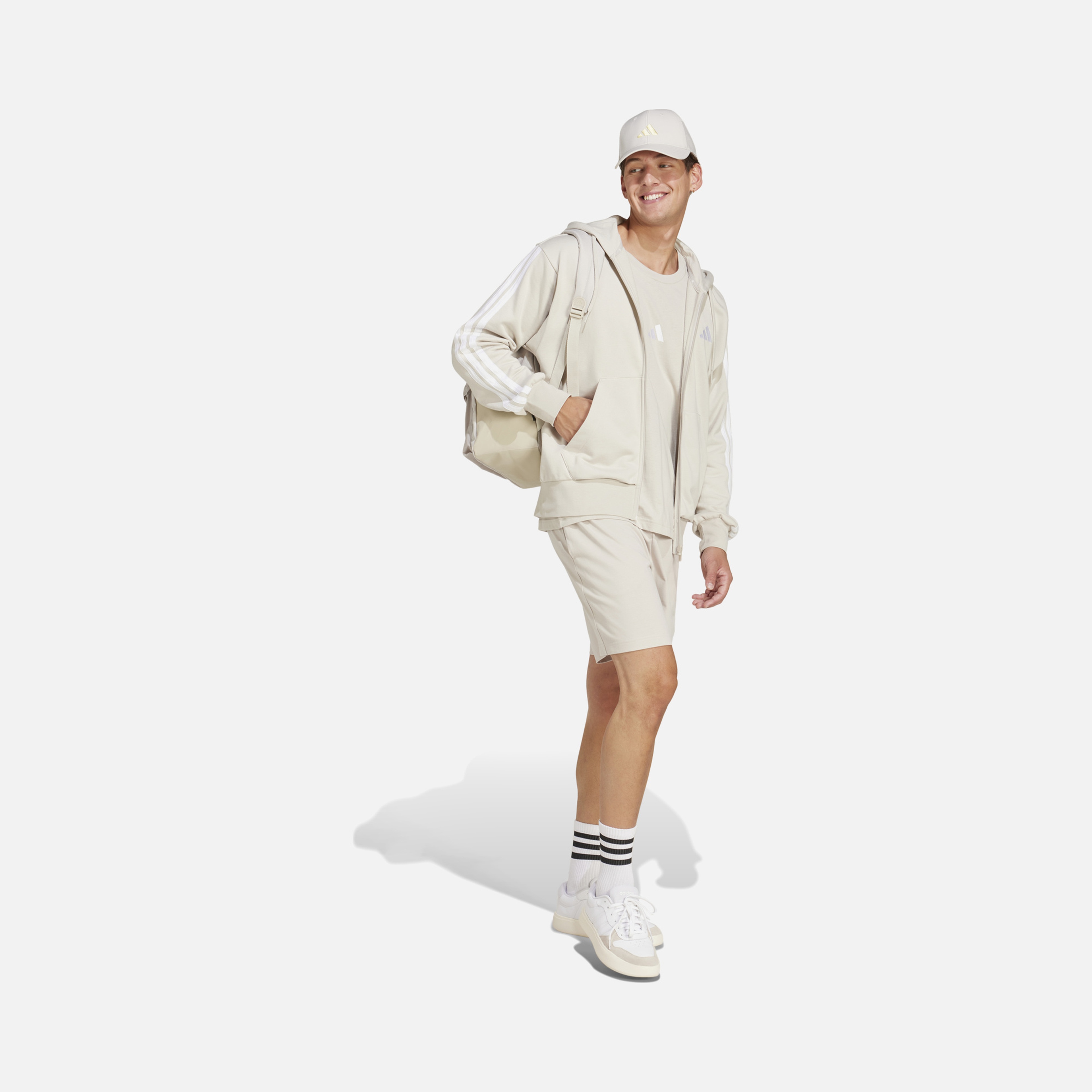 adidas Sportswear Essentials 3-Stripes French Terry Full-Zip Hooded Erkek Sweatshirt