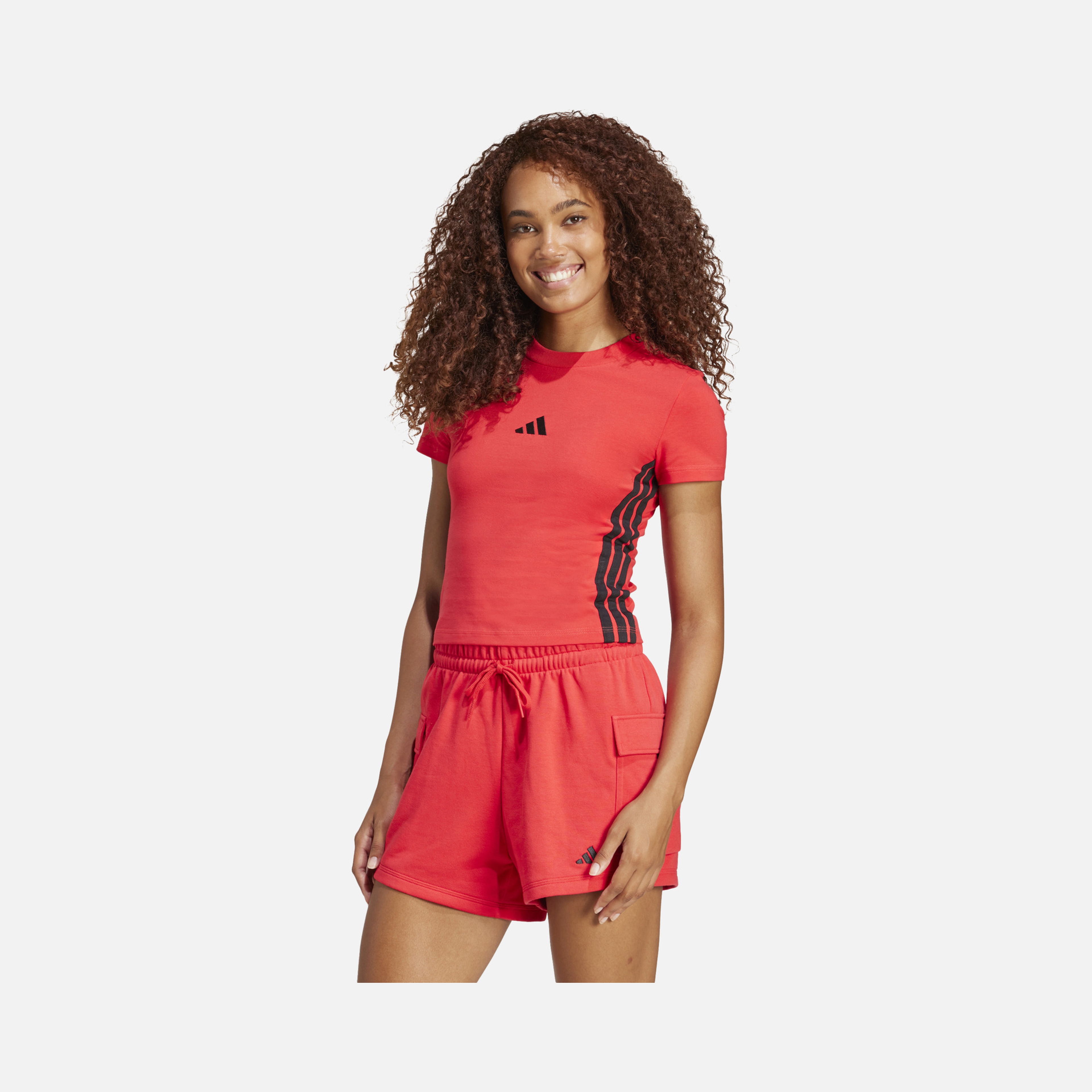 adidas Sportswear Essentials 3-Stripes Slim-Fit Short-Sleeve Kadın Tişört