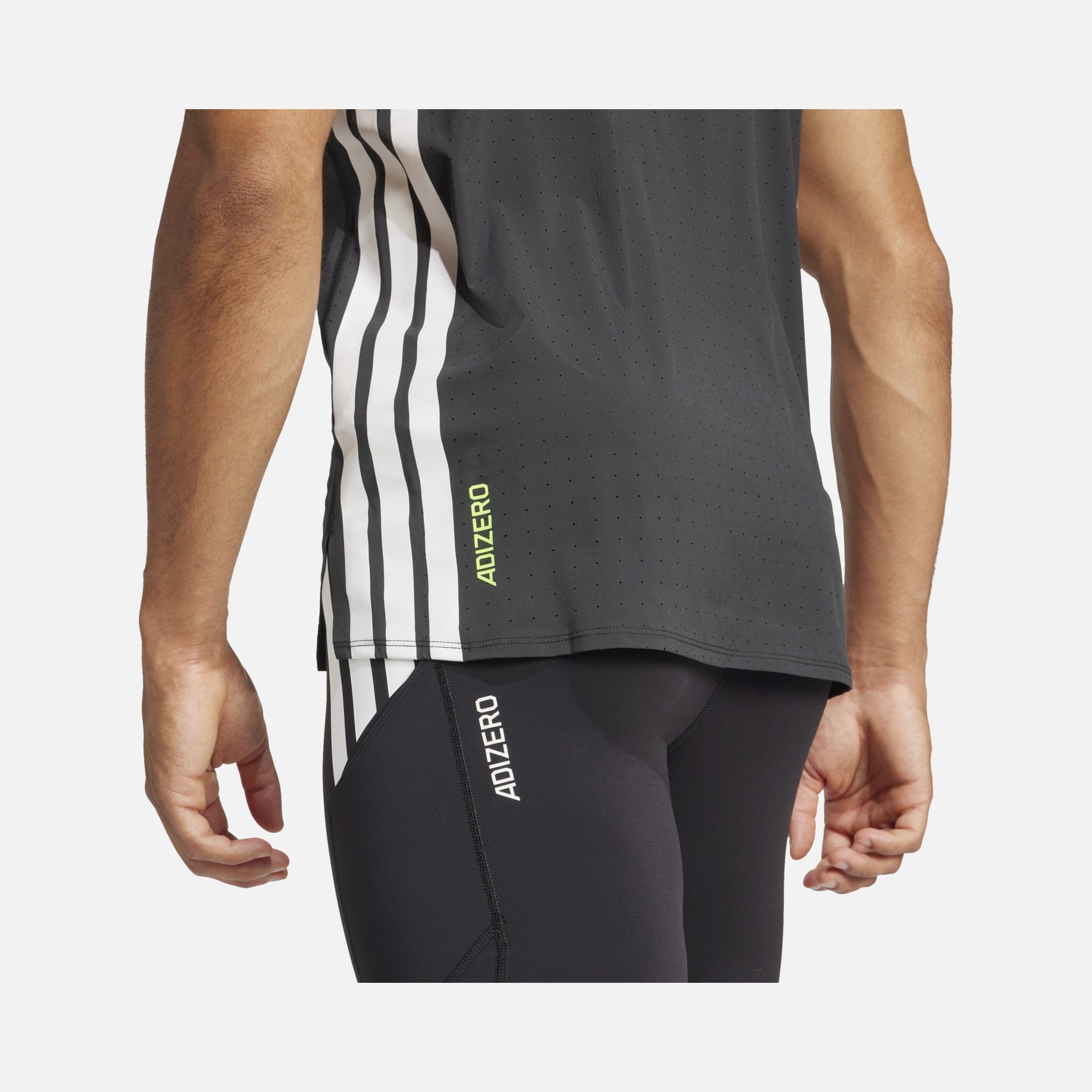 adidas Adizero 3-Stripes Running Short-Sleeve Erkek Tişört