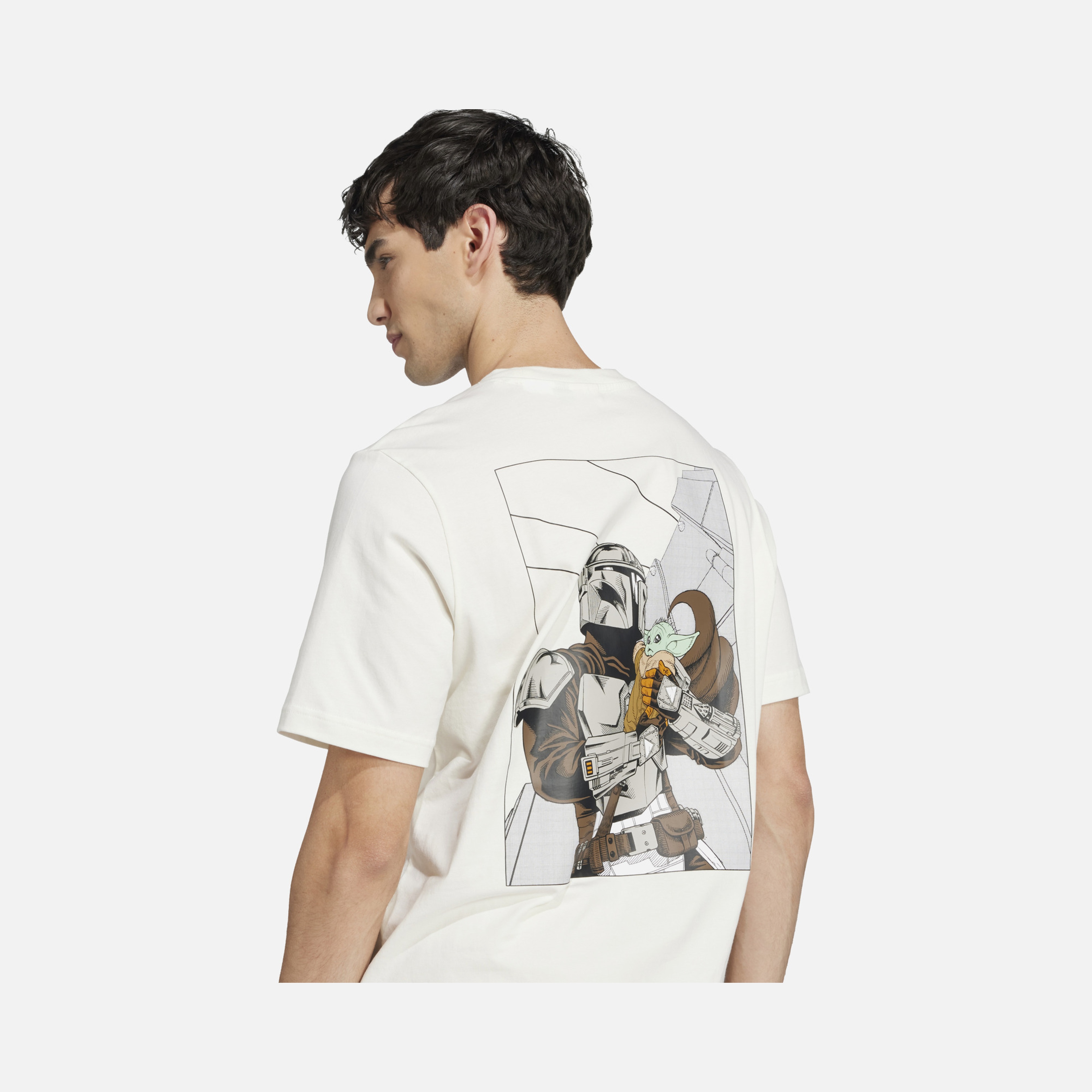 adidas X Star Wars The Mandalorian & Grogu Graphic Print Gym & Training Short-Sleeve Erkek Tişört
