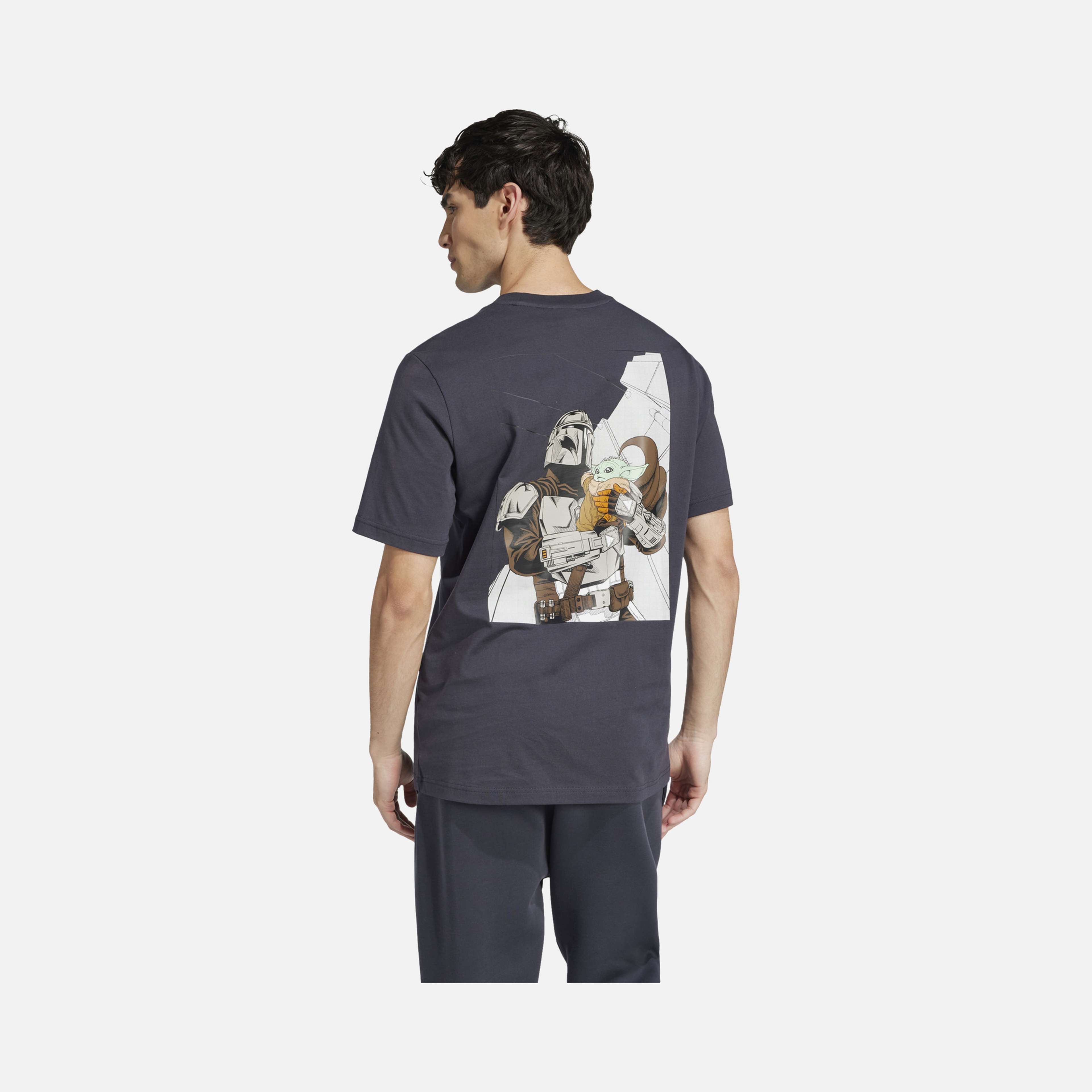 adidas X Star Wars The Mandalorian & Grogu Graphic Print Gym & Training Short-Sleeve Erkek Tişört