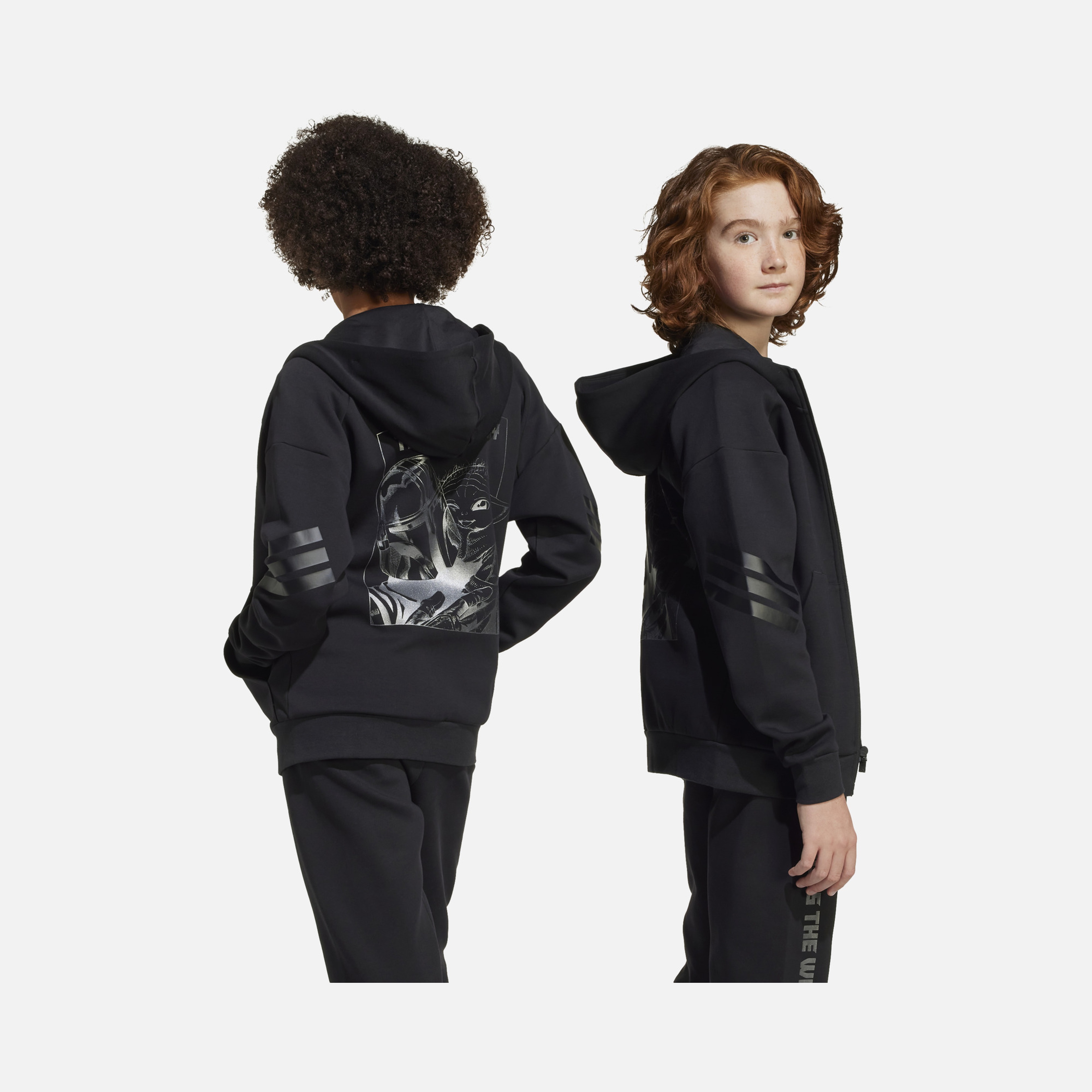 adidas Star Wars Mandalorian Printed 3-Stripes Full-Zip Hooded Çocuk Sweatshirt