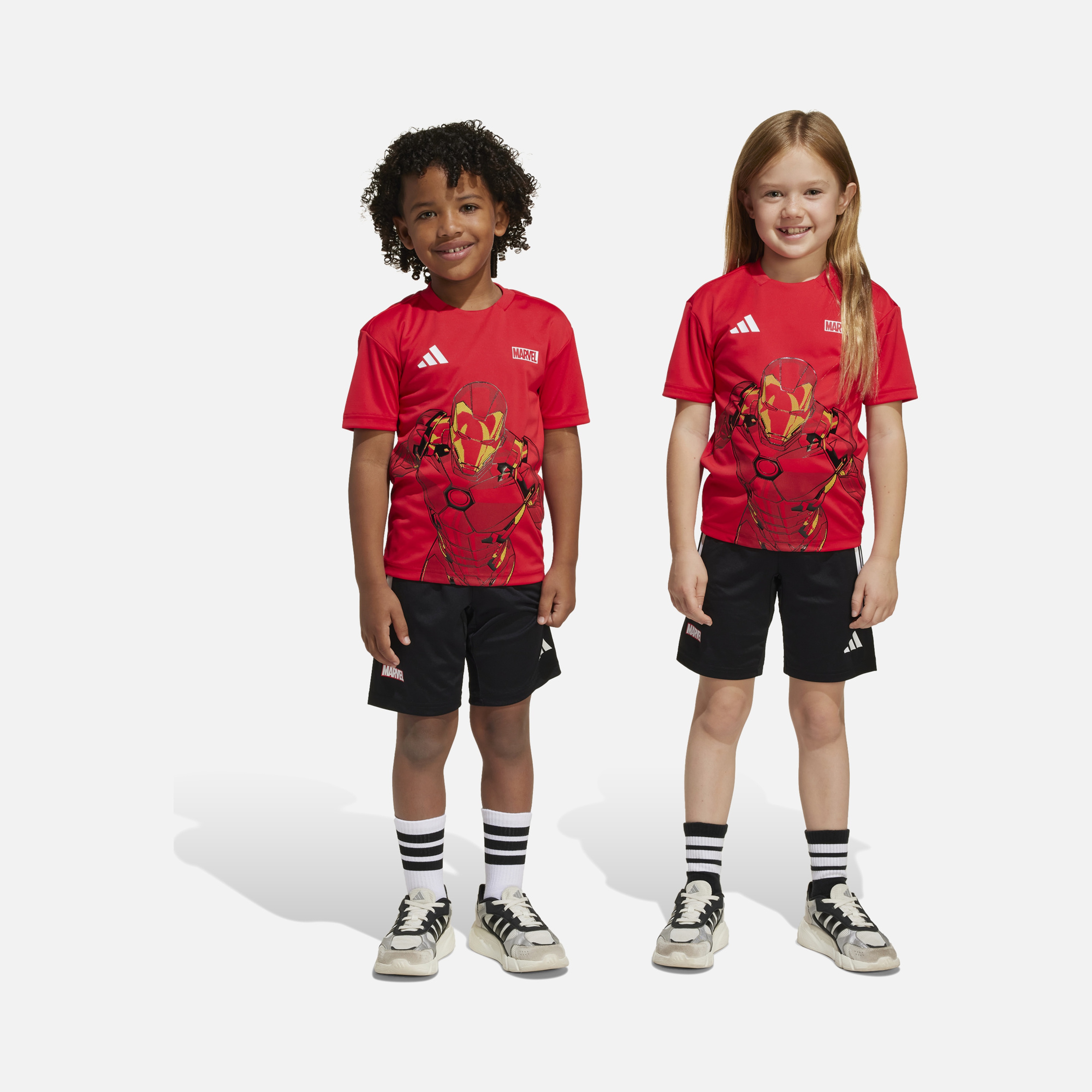adidas Sportswear x Marvel Iron Man Climacool Regular-Fit Short-Sleeve Tişört&Şort Çocuk Takım