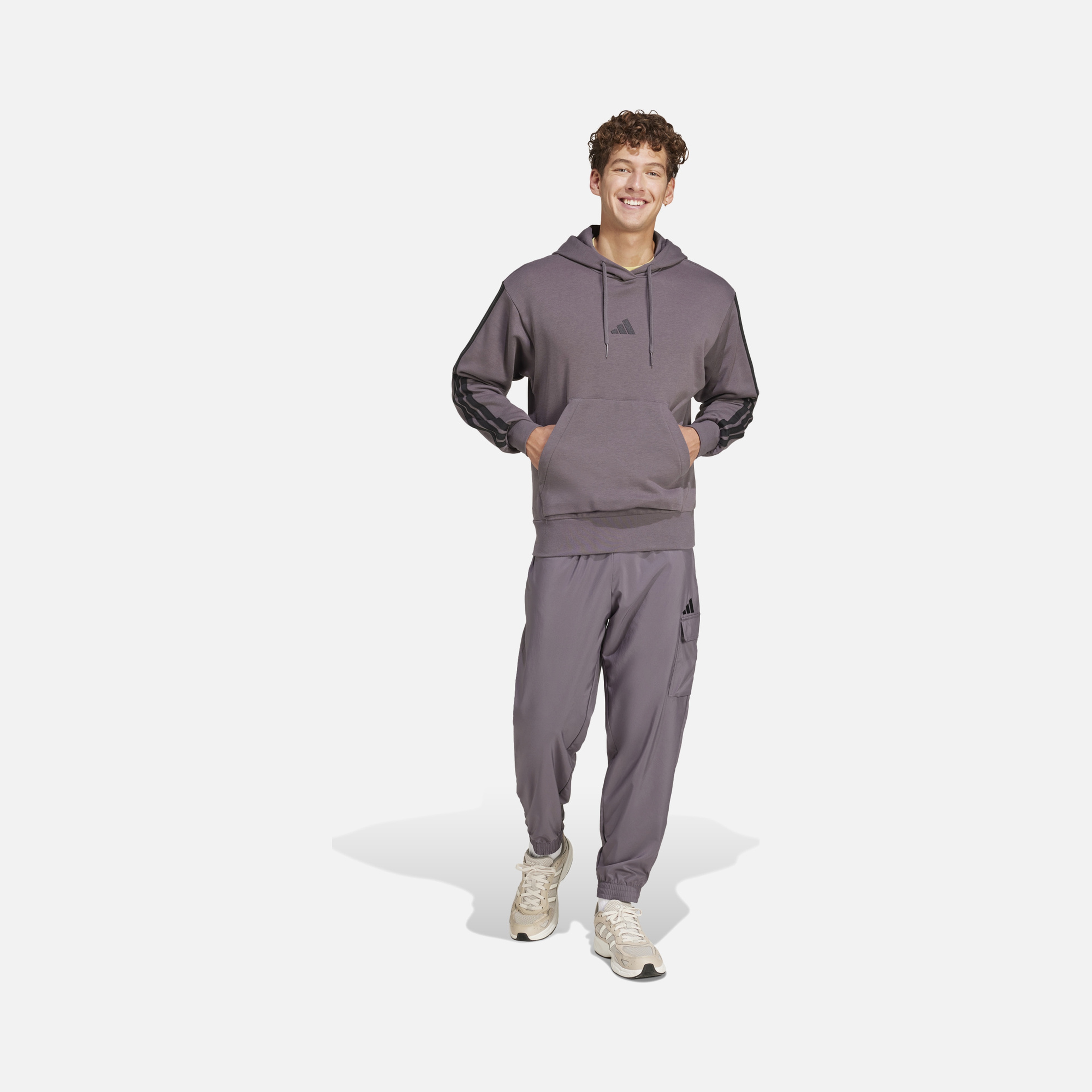 adidas Essential 3-Stripes French Terry Gym & Training Hooded Erkek Sweatshirt