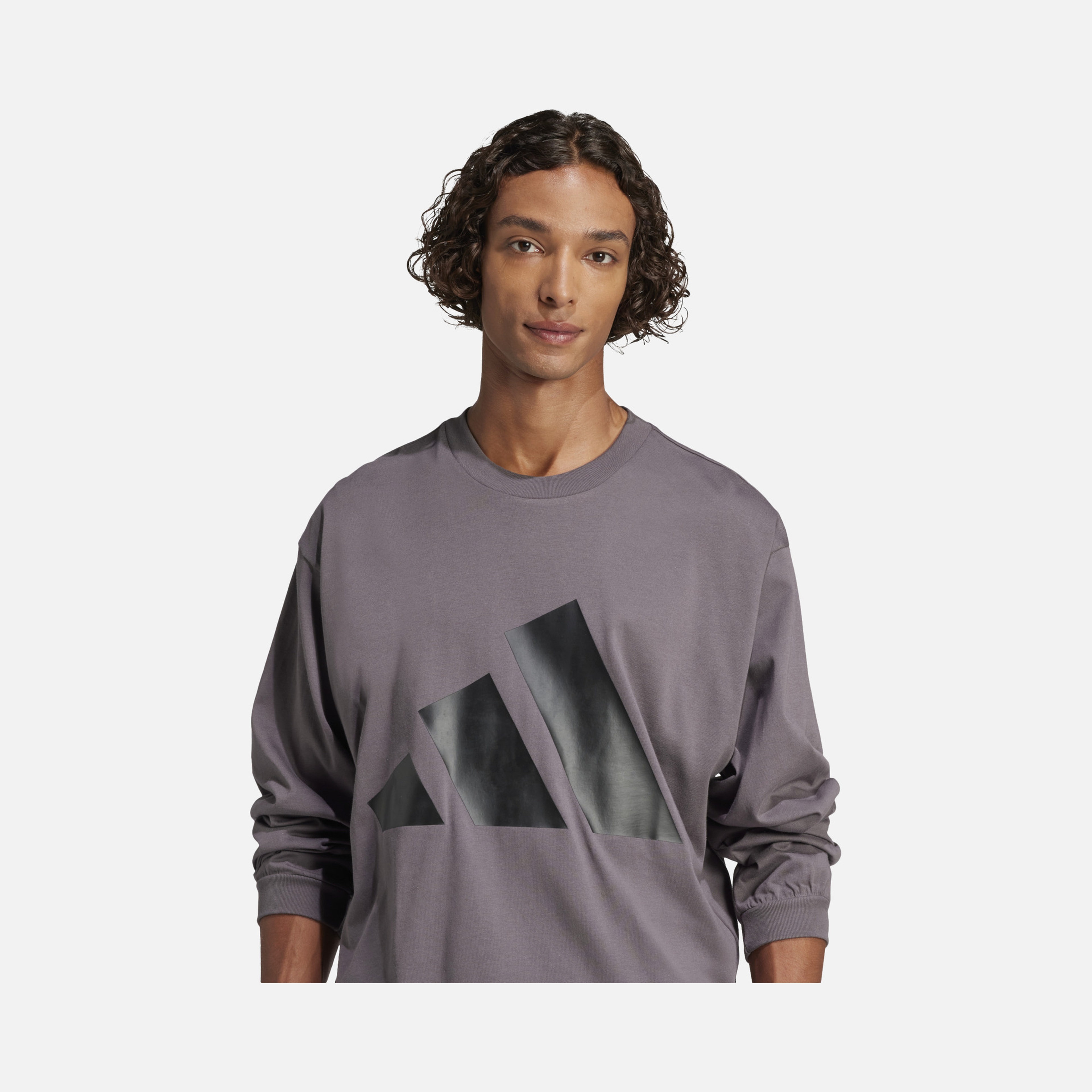 adidas Essentials 3 Bar Big Logo Gym & Training Long-Sleeve Erkek Tişört