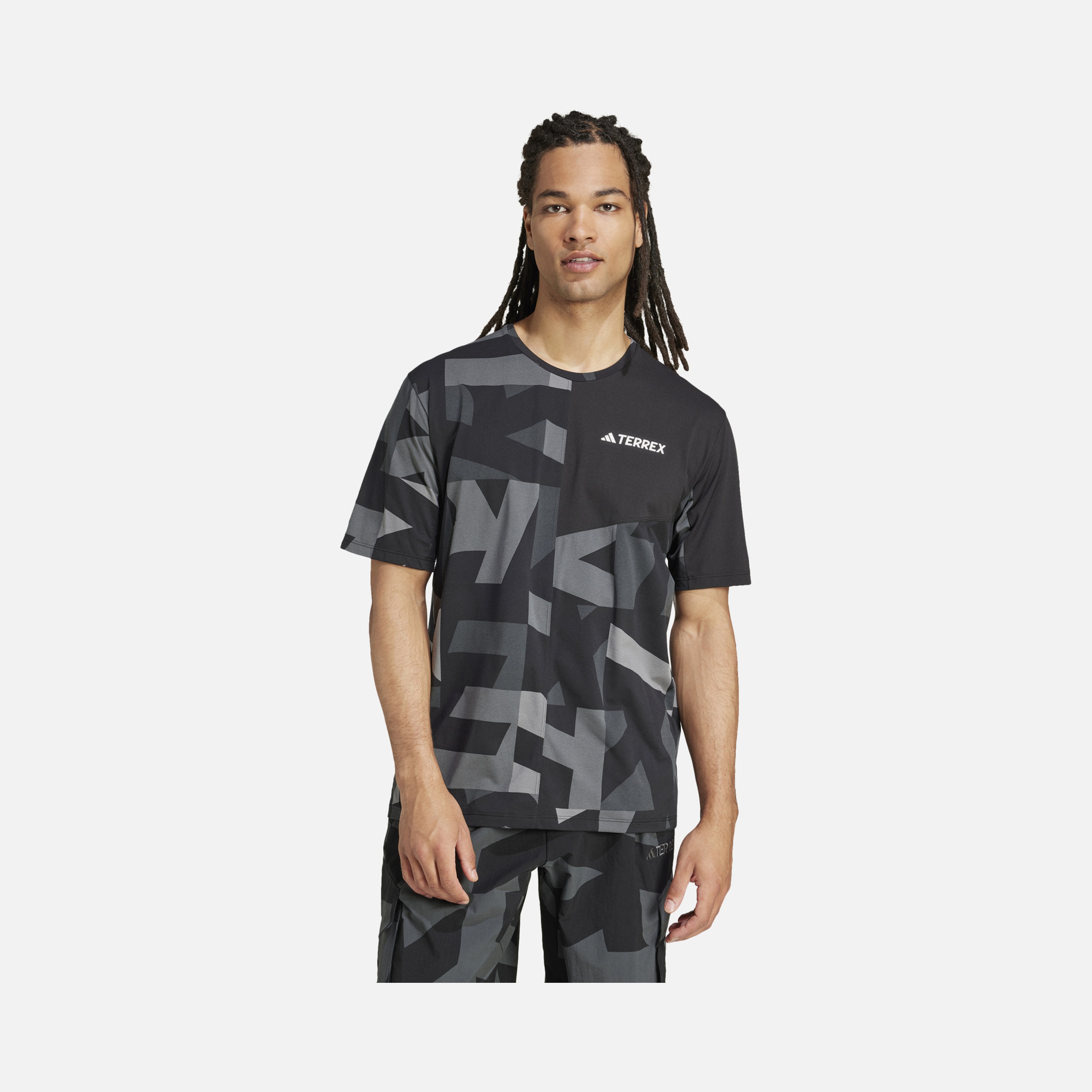 adidas Terrex Climacool Multi Printed Hiking Short-Sleeve Erkek Tişört