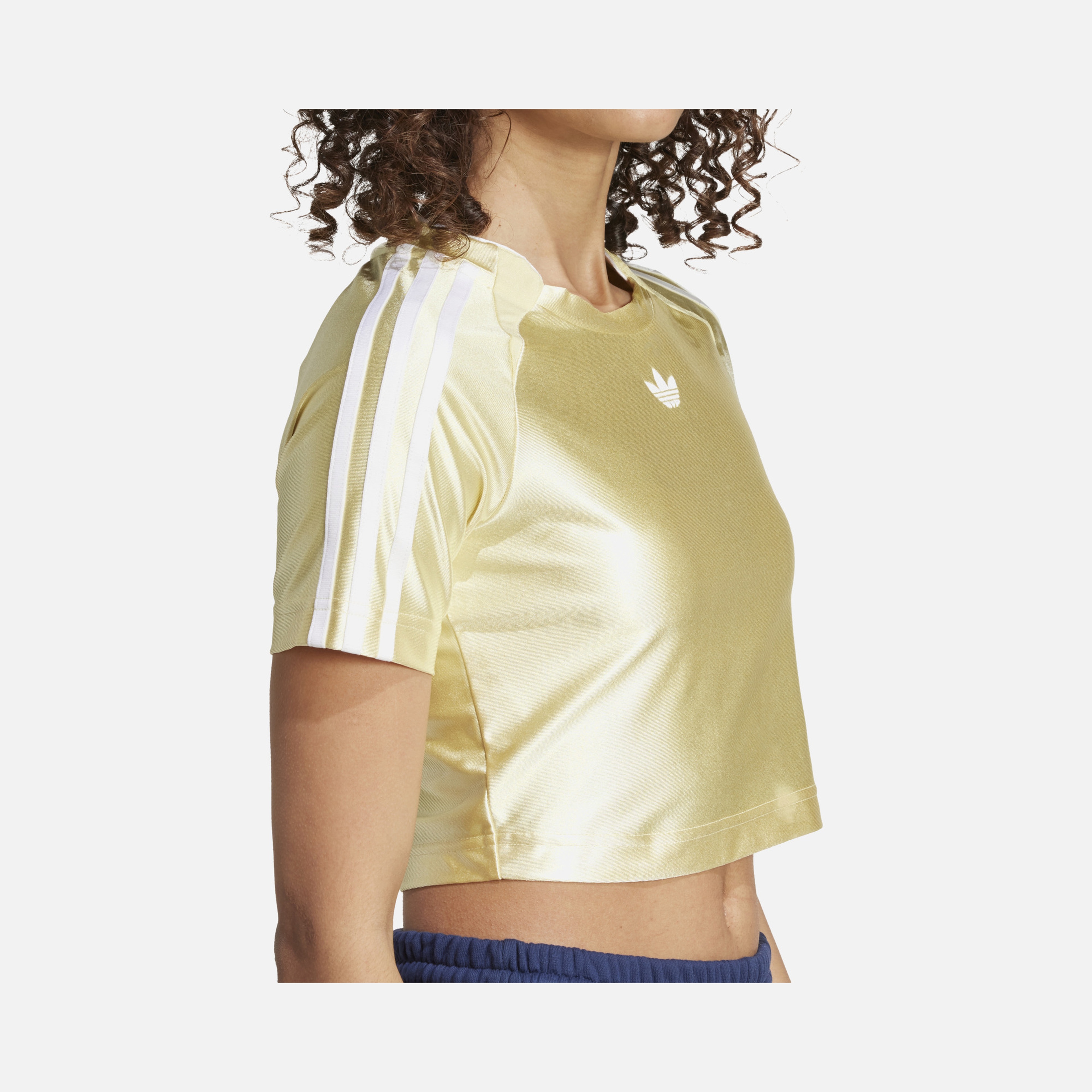 adidas Originals Adicolor Teamgeist Slim-Fit Cropped Short-Sleeve Kadın Tişört