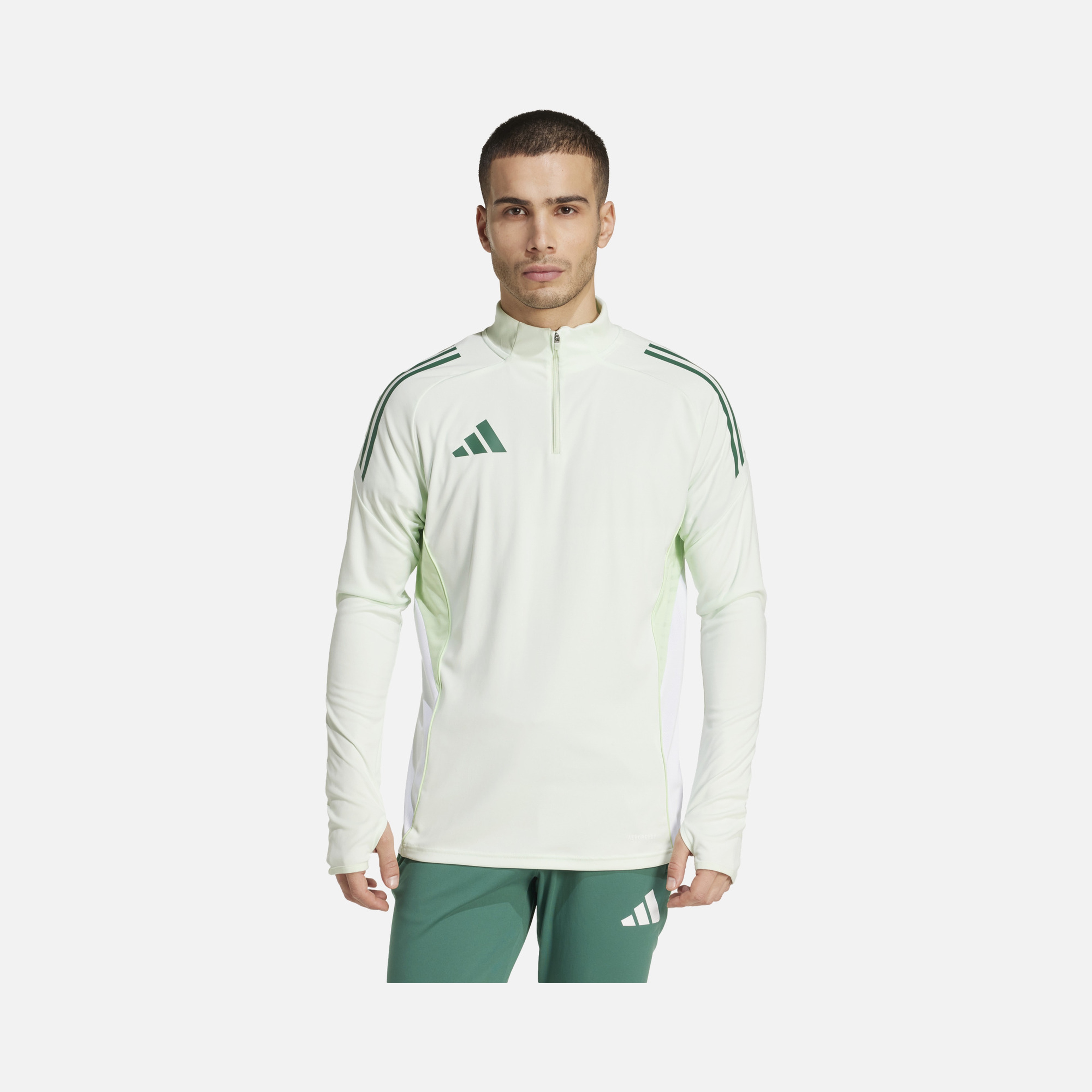adidas AEROREADY Tiro25 Club Training 3-Stripes 1/4 Zip Long-Sleeve Erkek Tişört