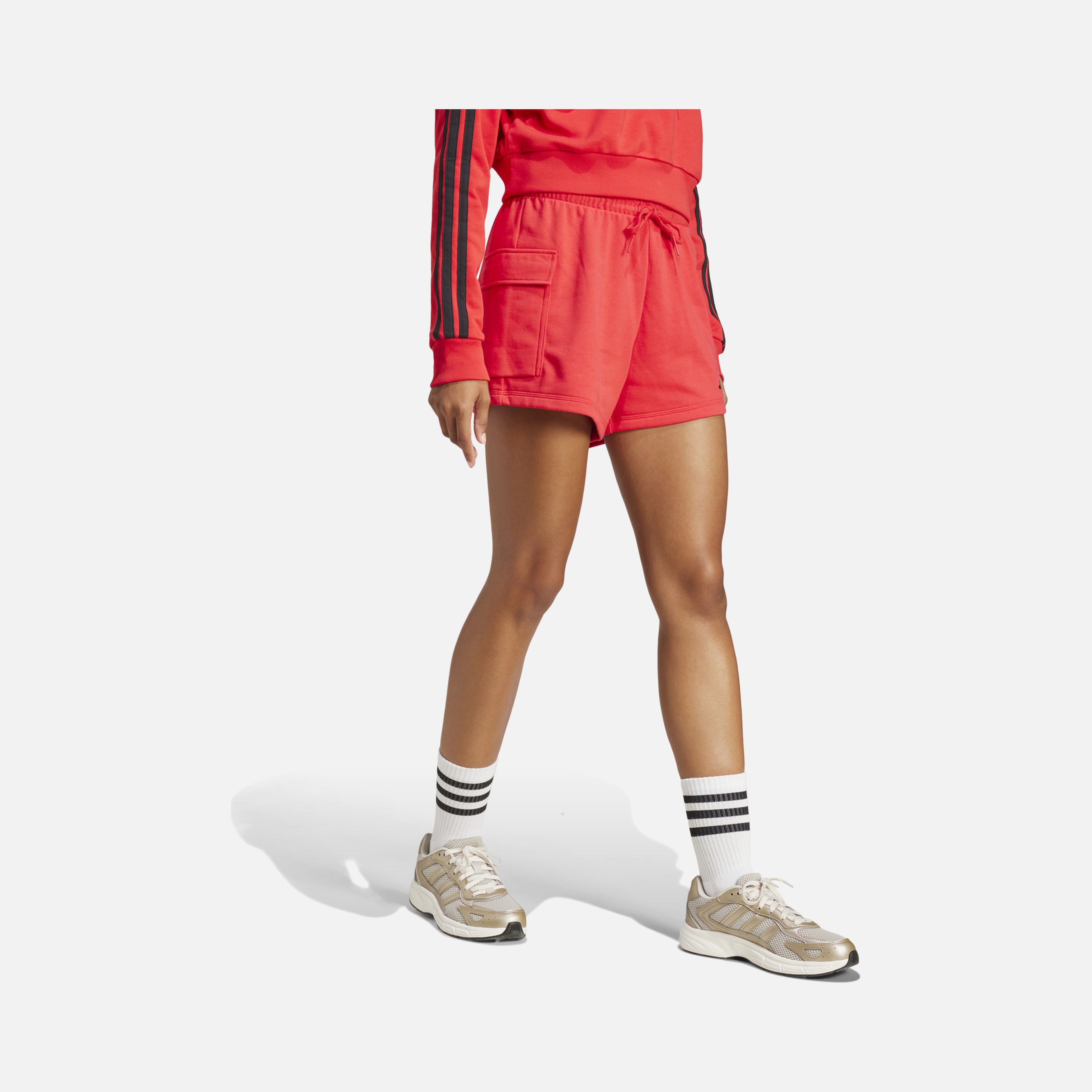 adidas Sportswear Essentials Small Logo French Terry Cargo High Waist Loose Cut Kadın Şort