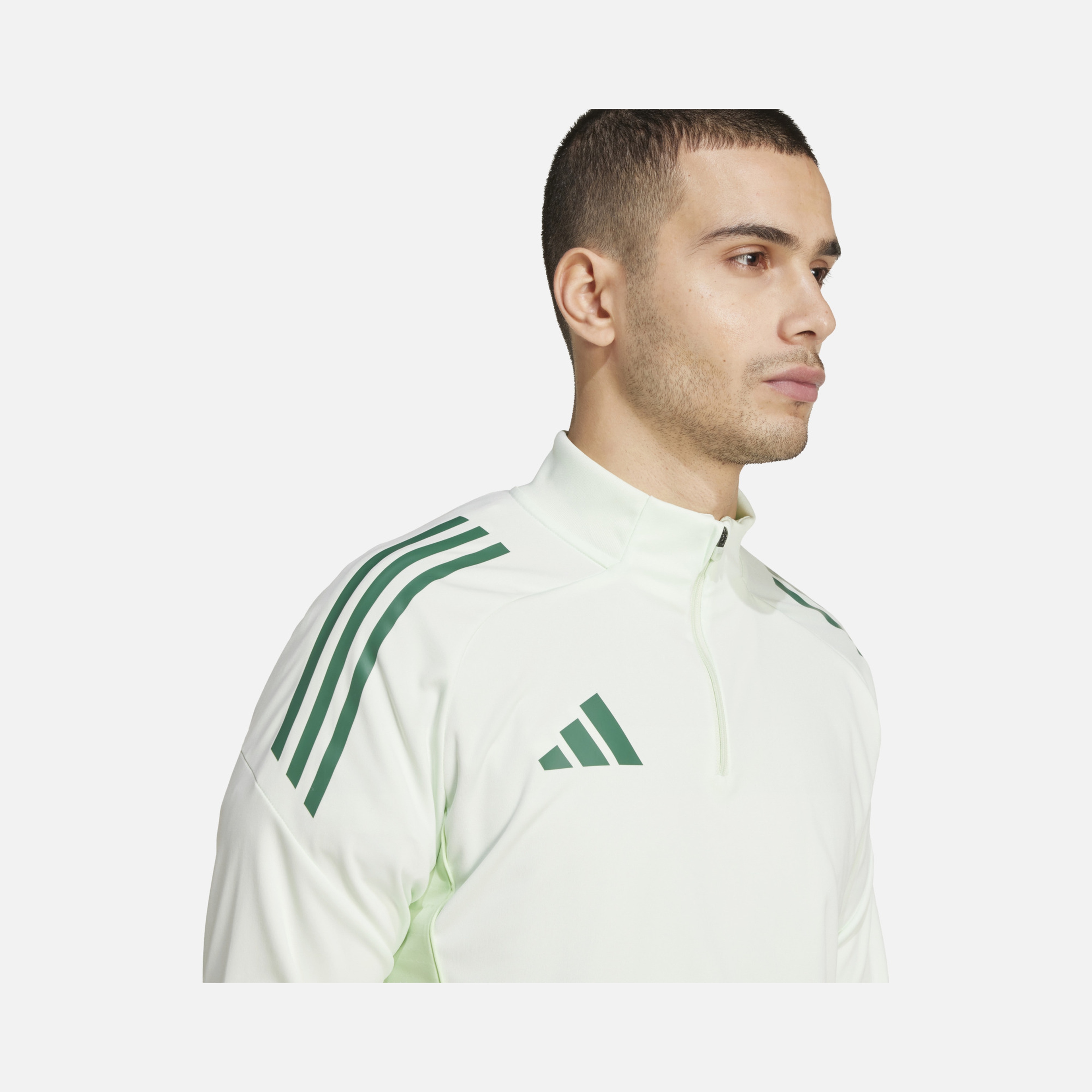 adidas AEROREADY Tiro25 Club Training 3-Stripes 1/4 Zip Long-Sleeve Erkek Tişört