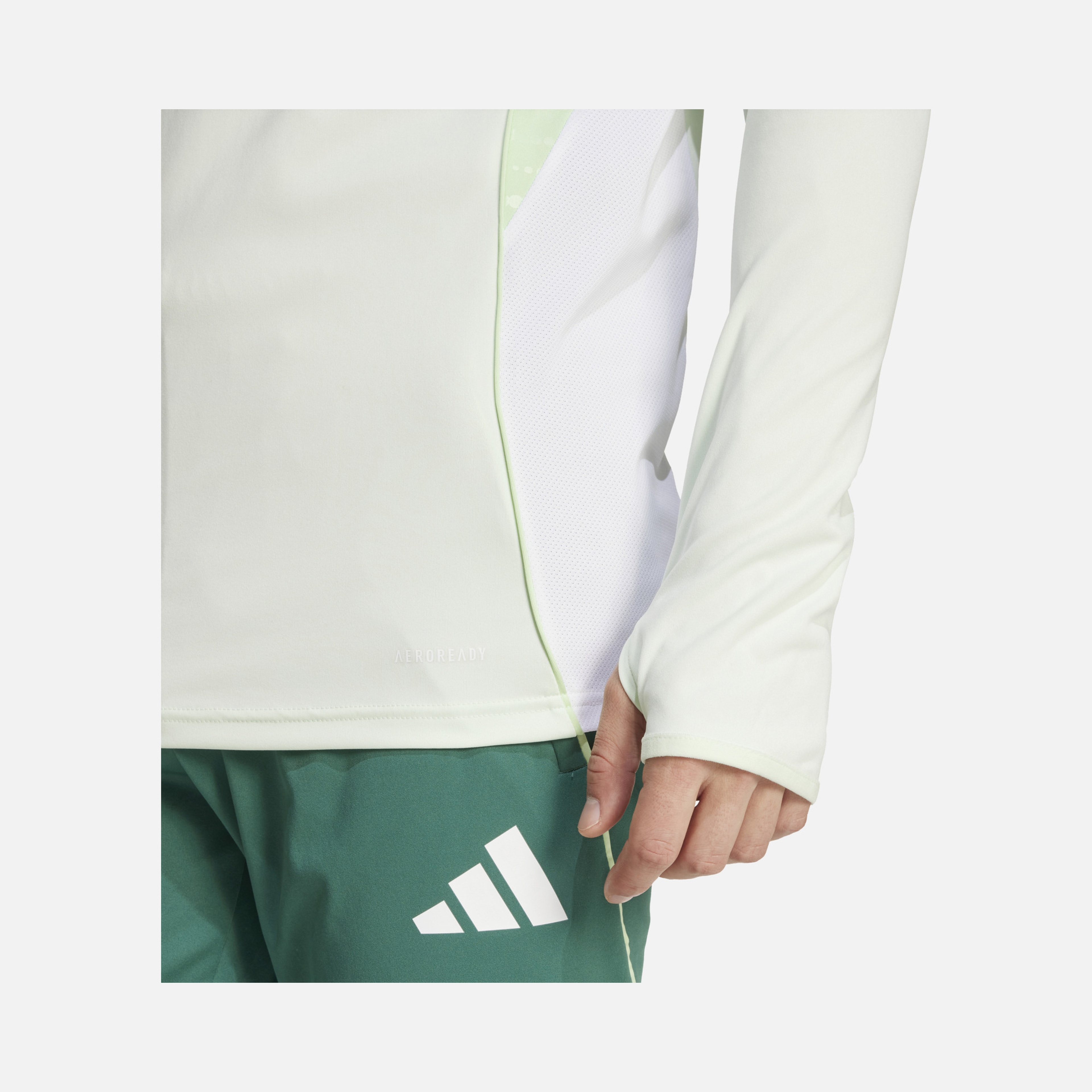 adidas AEROREADY Tiro25 Club Training 3-Stripes 1/4 Zip Long-Sleeve Erkek Tişört
