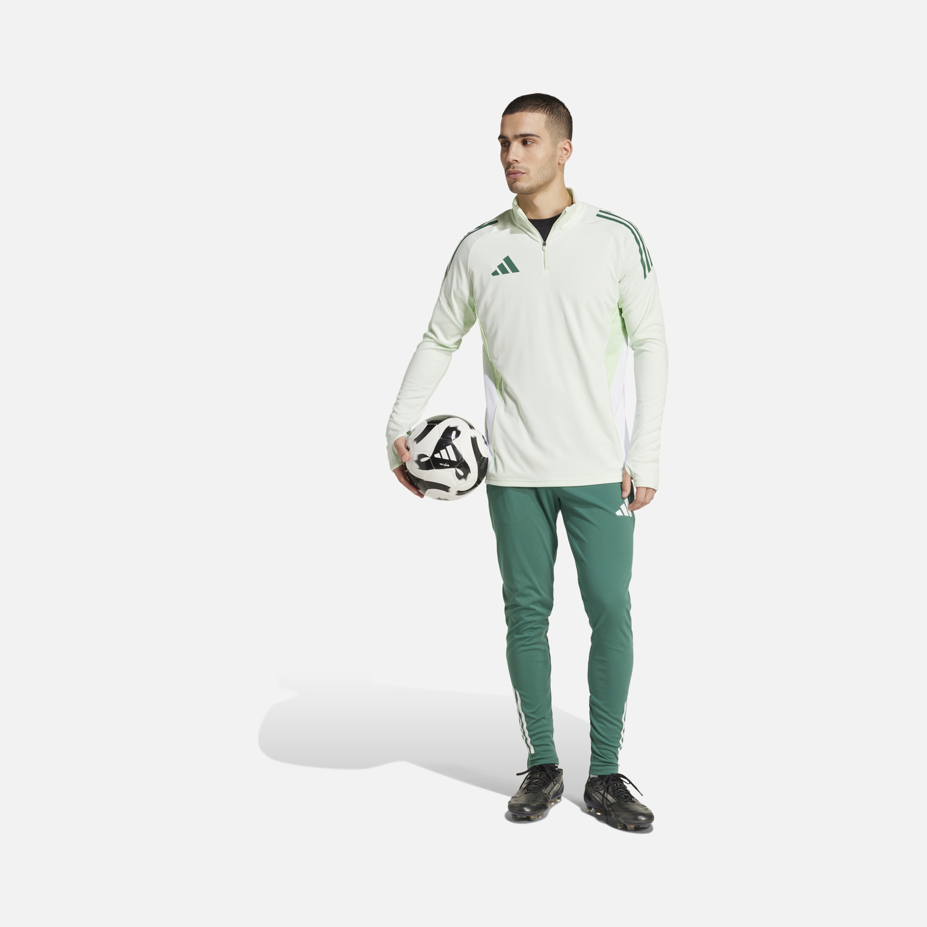 adidas AEROREADY Tiro25 Club Training 3-Stripes 1/4 Zip Long-Sleeve Erkek Tişört