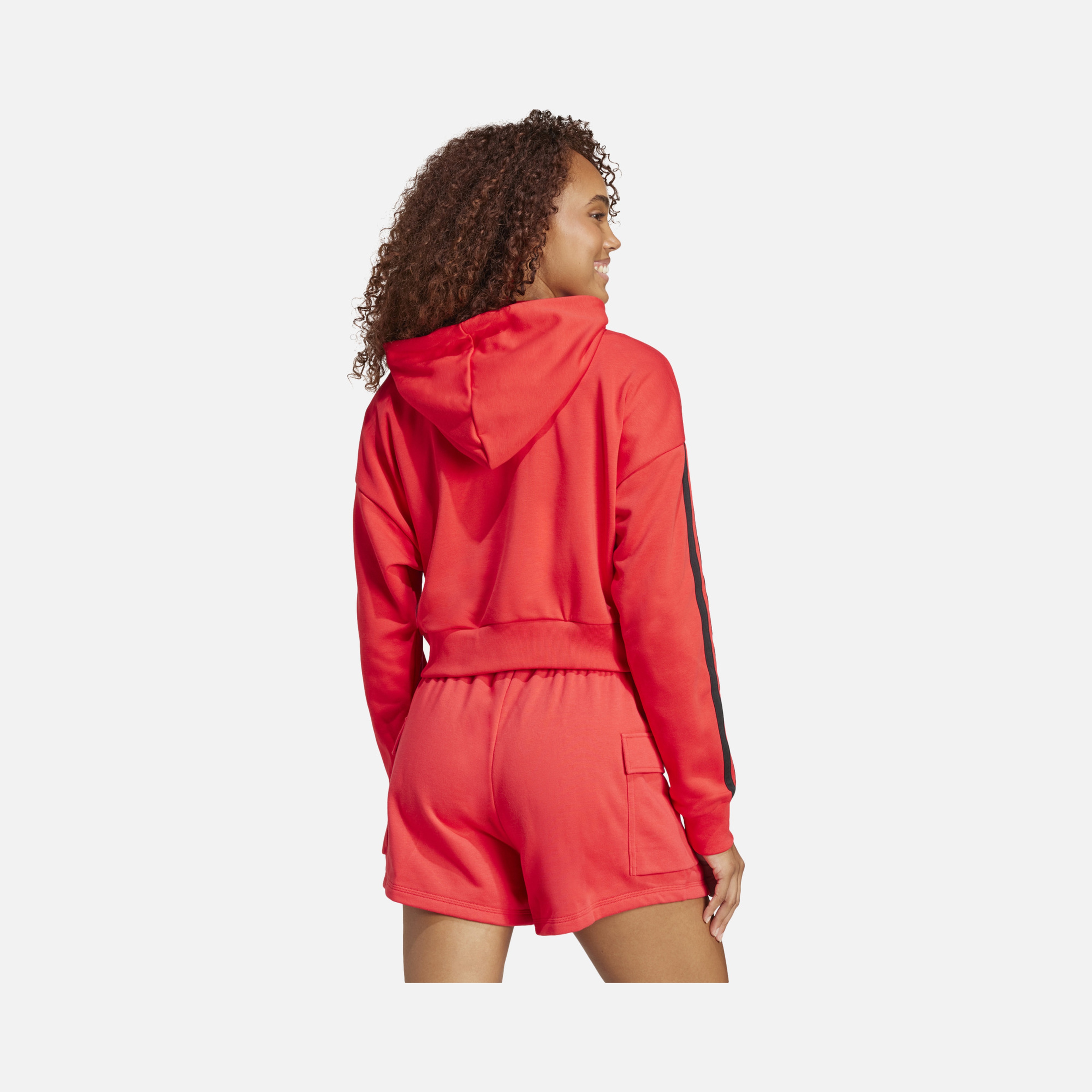 adidas Sportswear Essentials 3-Stripes French Terry Crop Hooded Kadın Sweatshirt