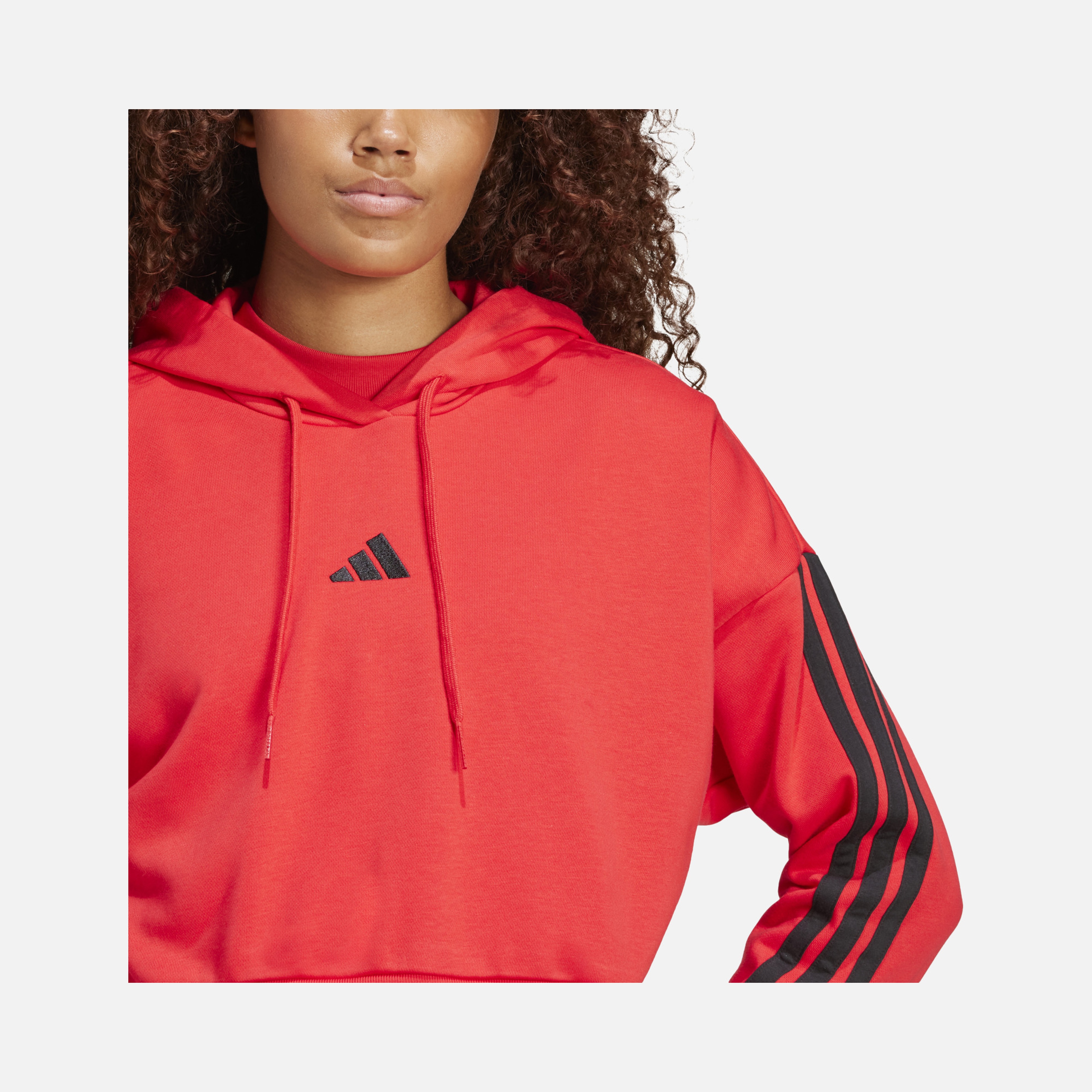adidas Sportswear Essentials 3-Stripes French Terry Crop Hooded Kadın Sweatshirt