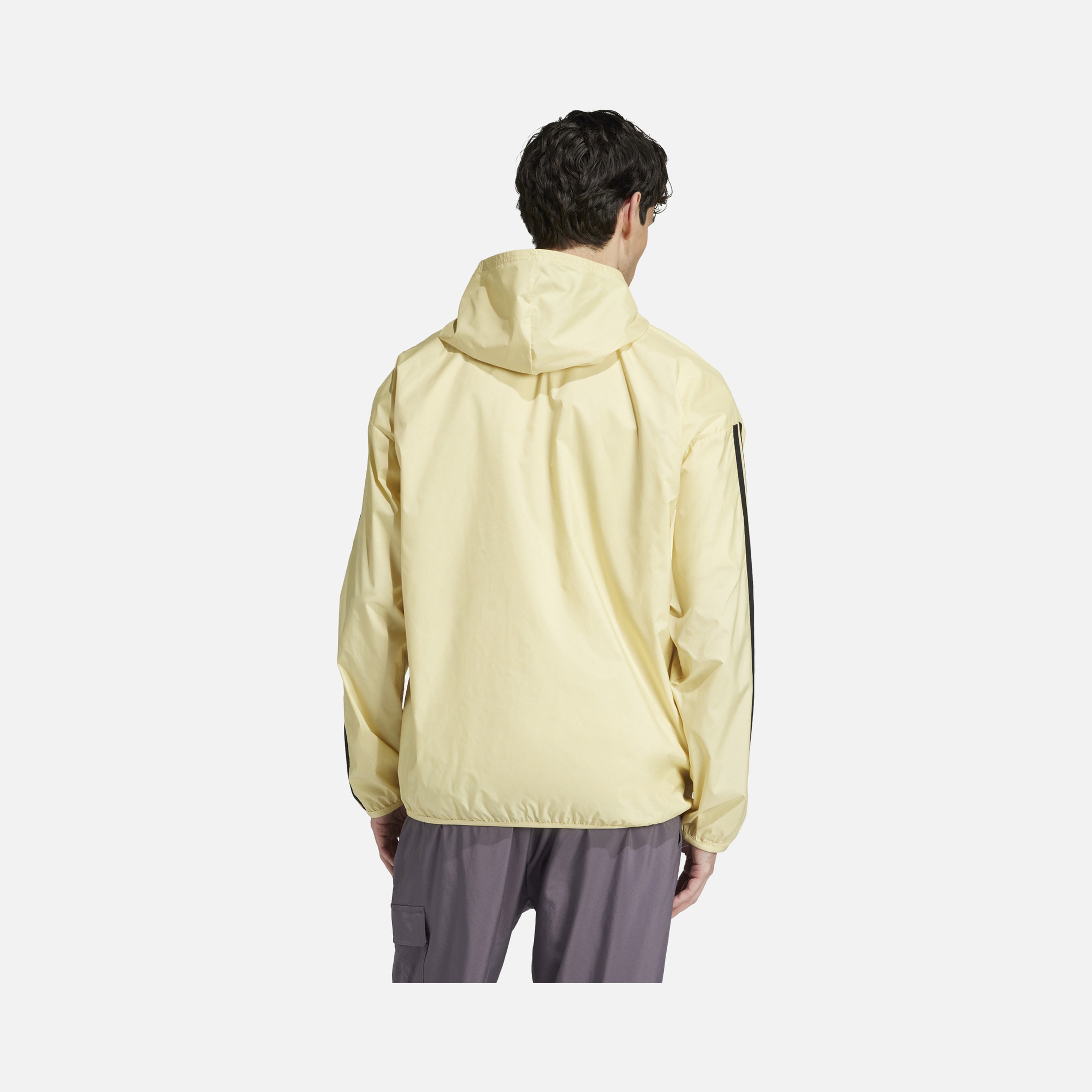 adidas Essentials 3-Stripes Windbreaker Full-Zip Adjustable Hooded Erkek Ceket