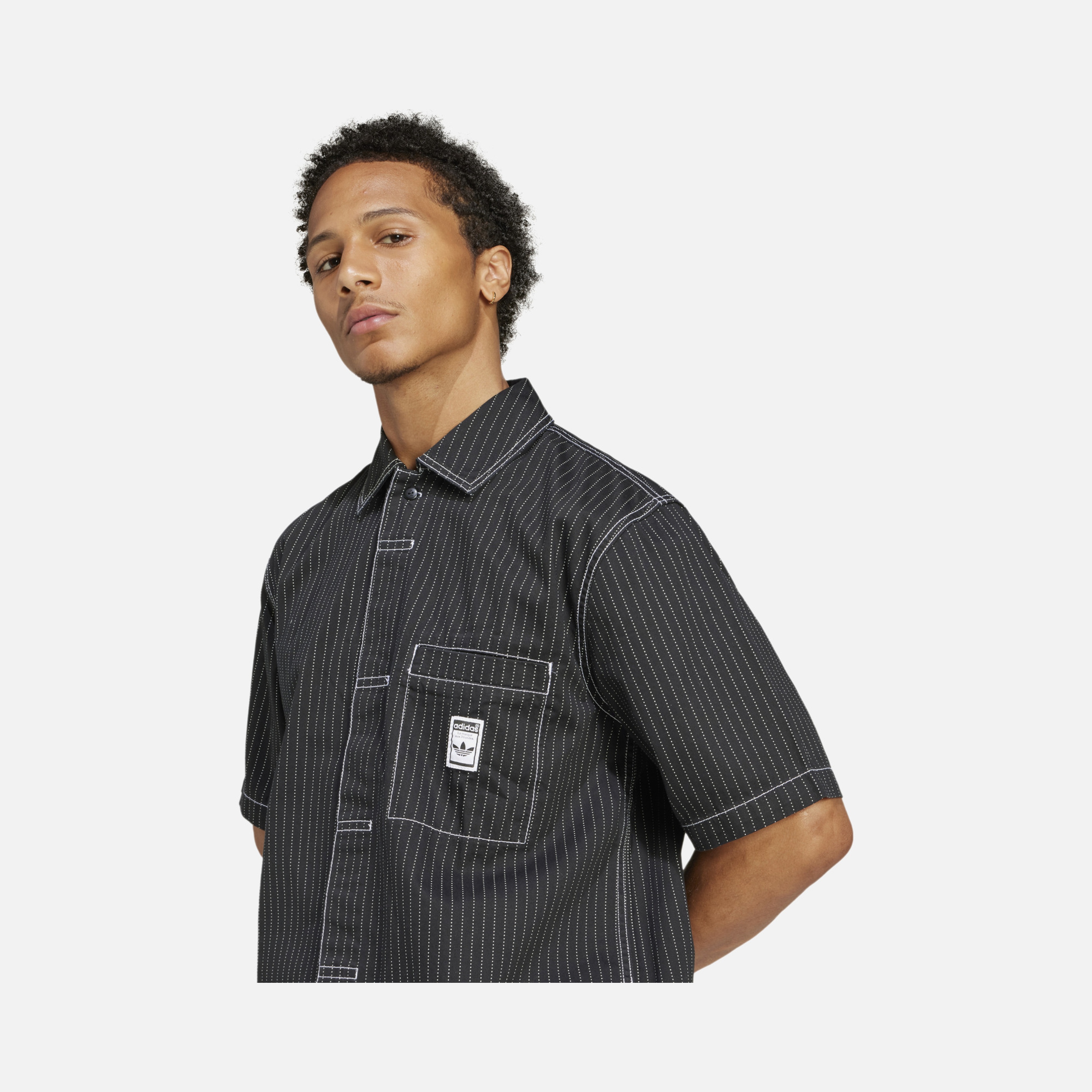 adidas Originals Wabash Dot Print Loose Cut Full-Buttoned Short-Sleeve Erkek Gömlek