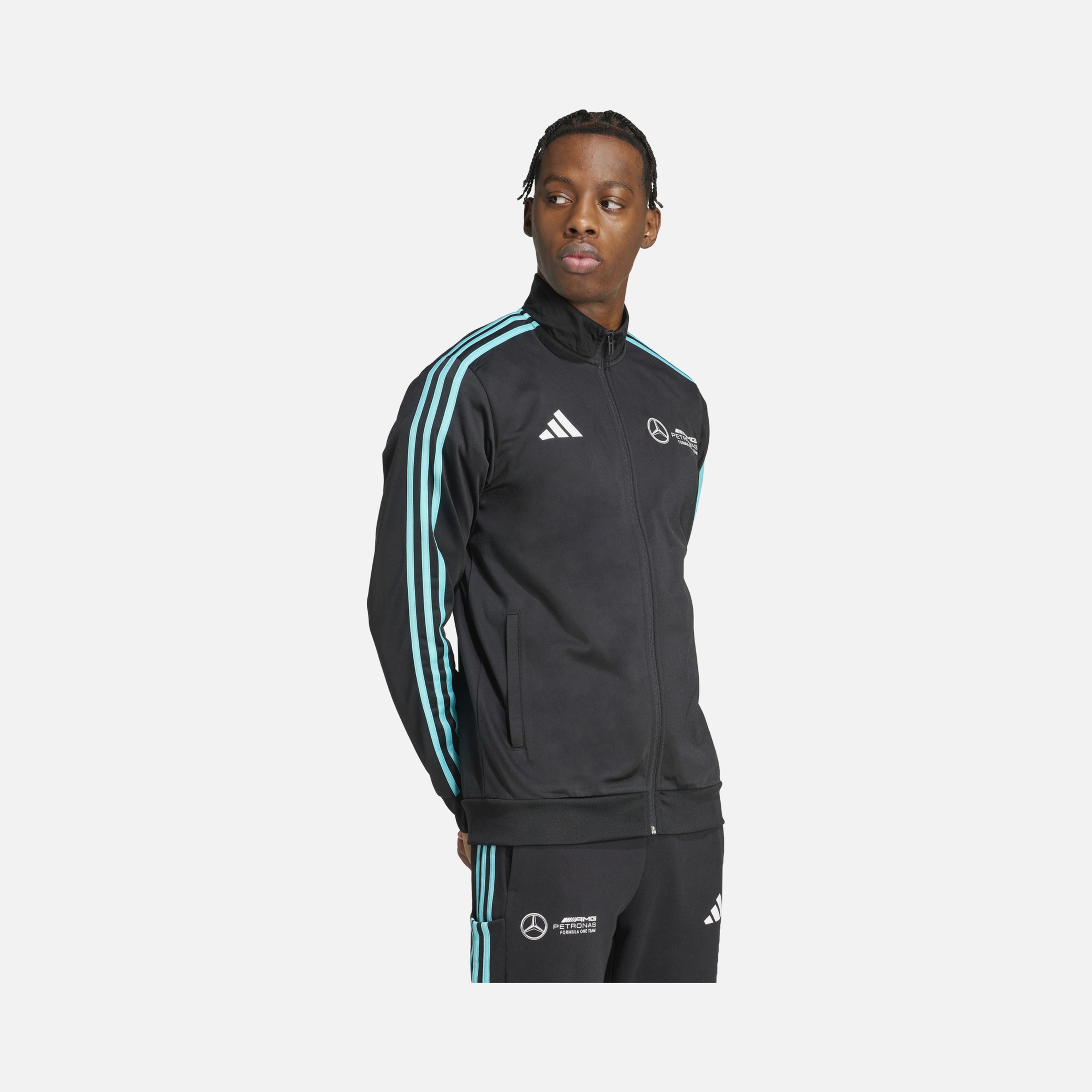 adidas Mercedes-AMG Petronas DNA F1 Team Graphic 3-Stripes Racing Fans Full-Zip Erkek Ceket