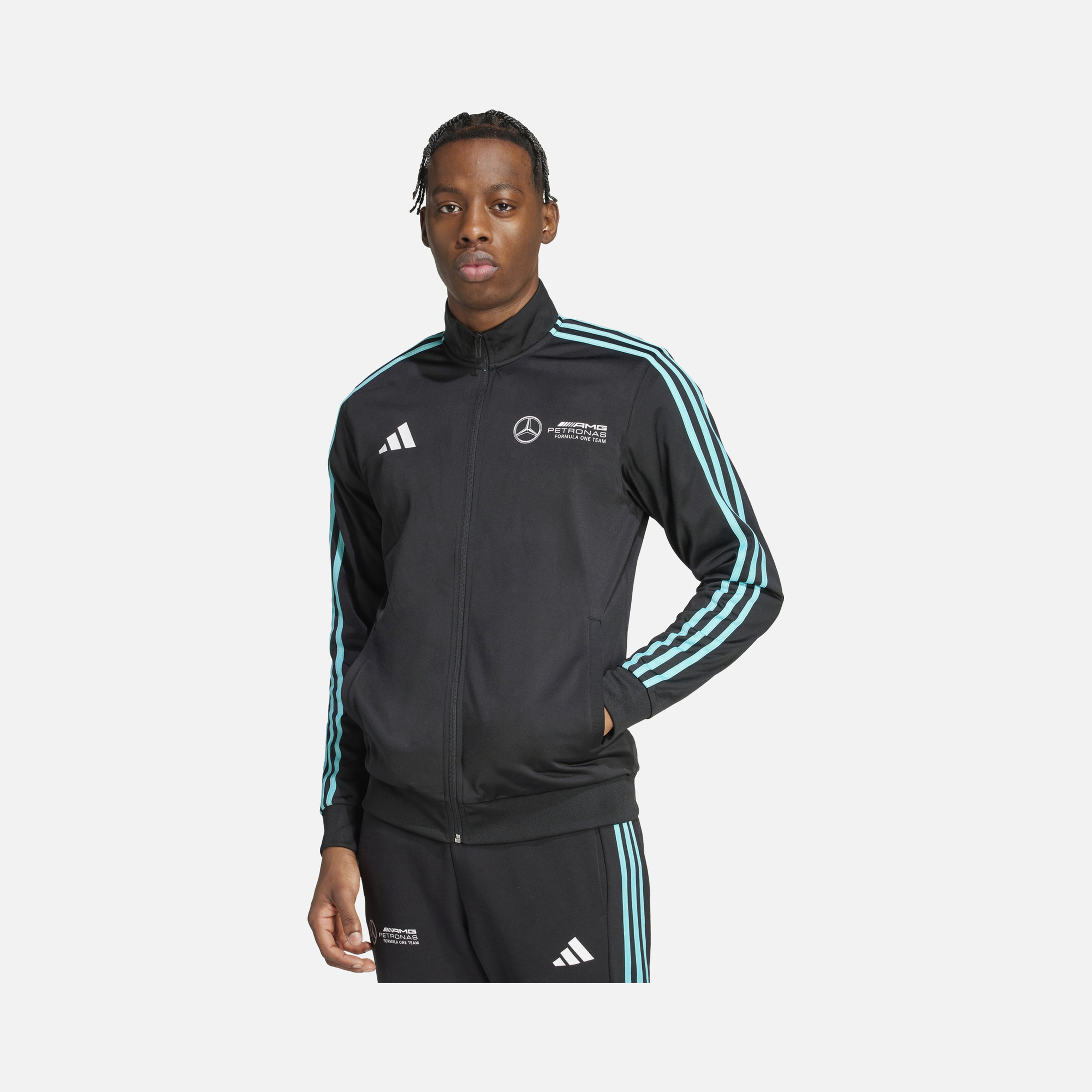 adidas Mercedes-AMG Petronas DNA F1 Team Graphic 3-Stripes Racing Fans Full-Zip Erkek Ceket