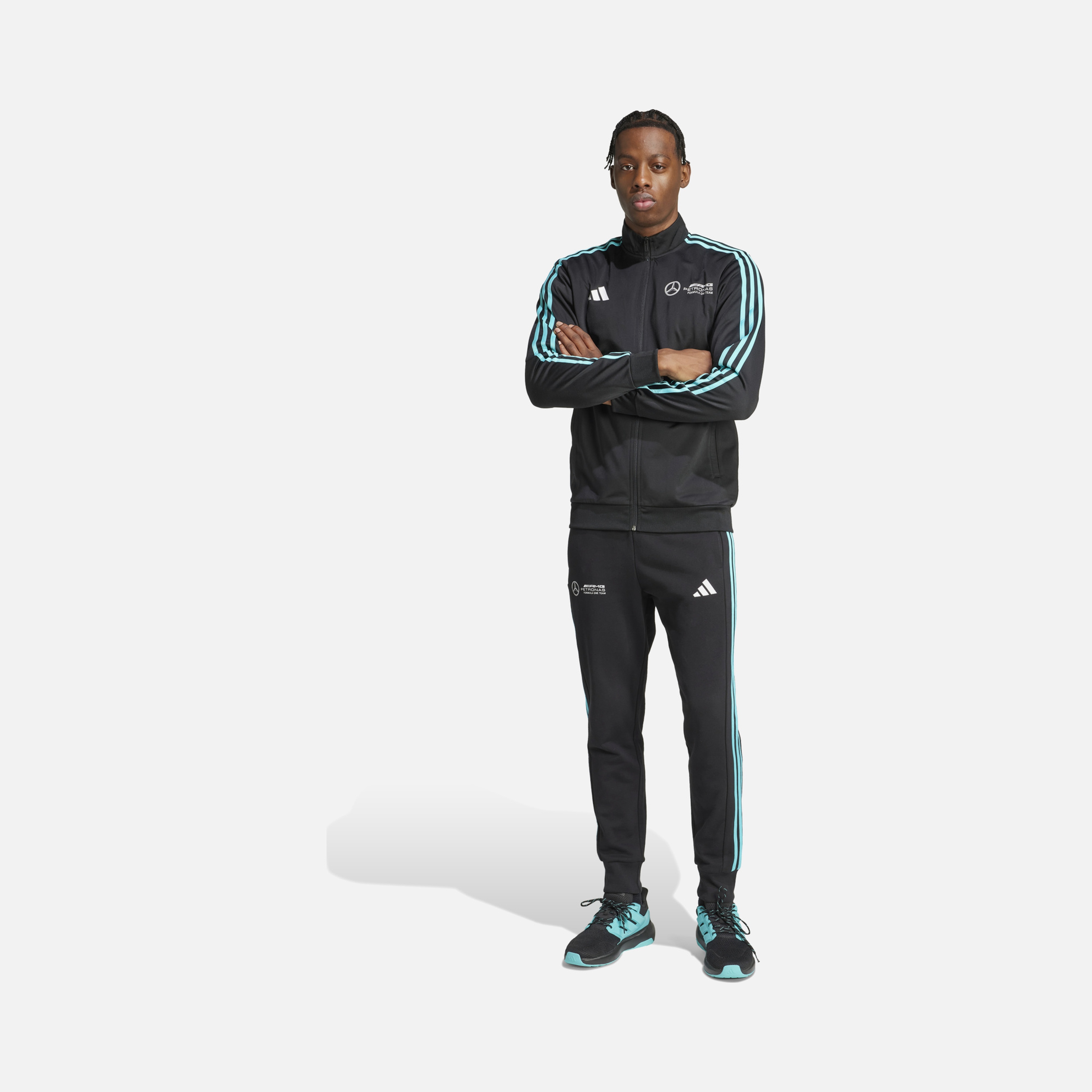 adidas Mercedes-AMG Petronas DNA F1 Team Graphic 3-Stripes Racing Fans Full-Zip Erkek Ceket