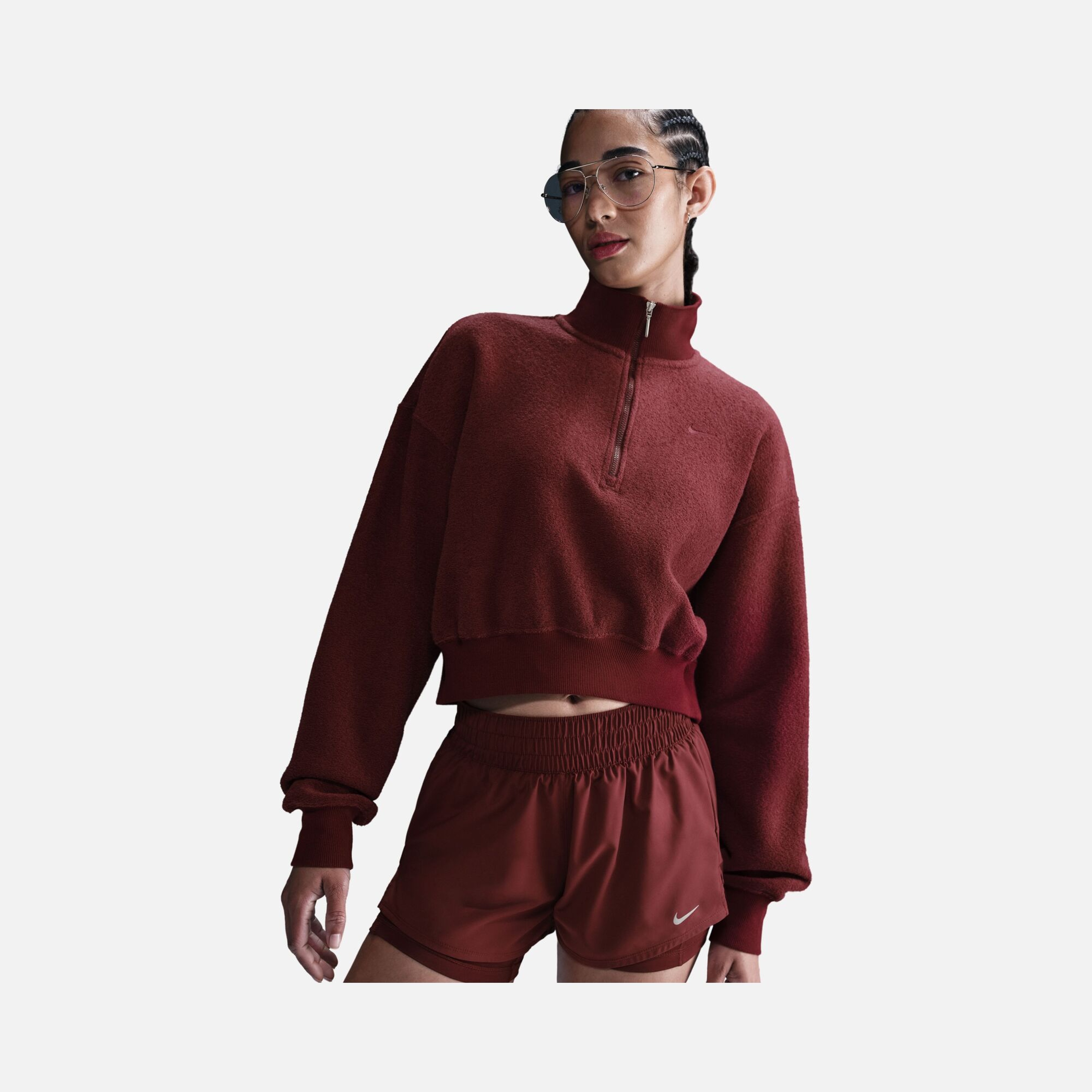 Nike Sportswear Phoenix Fleece Plush Oversized 1/4-Zip Cropped Cosy Kadın Sweatshirt