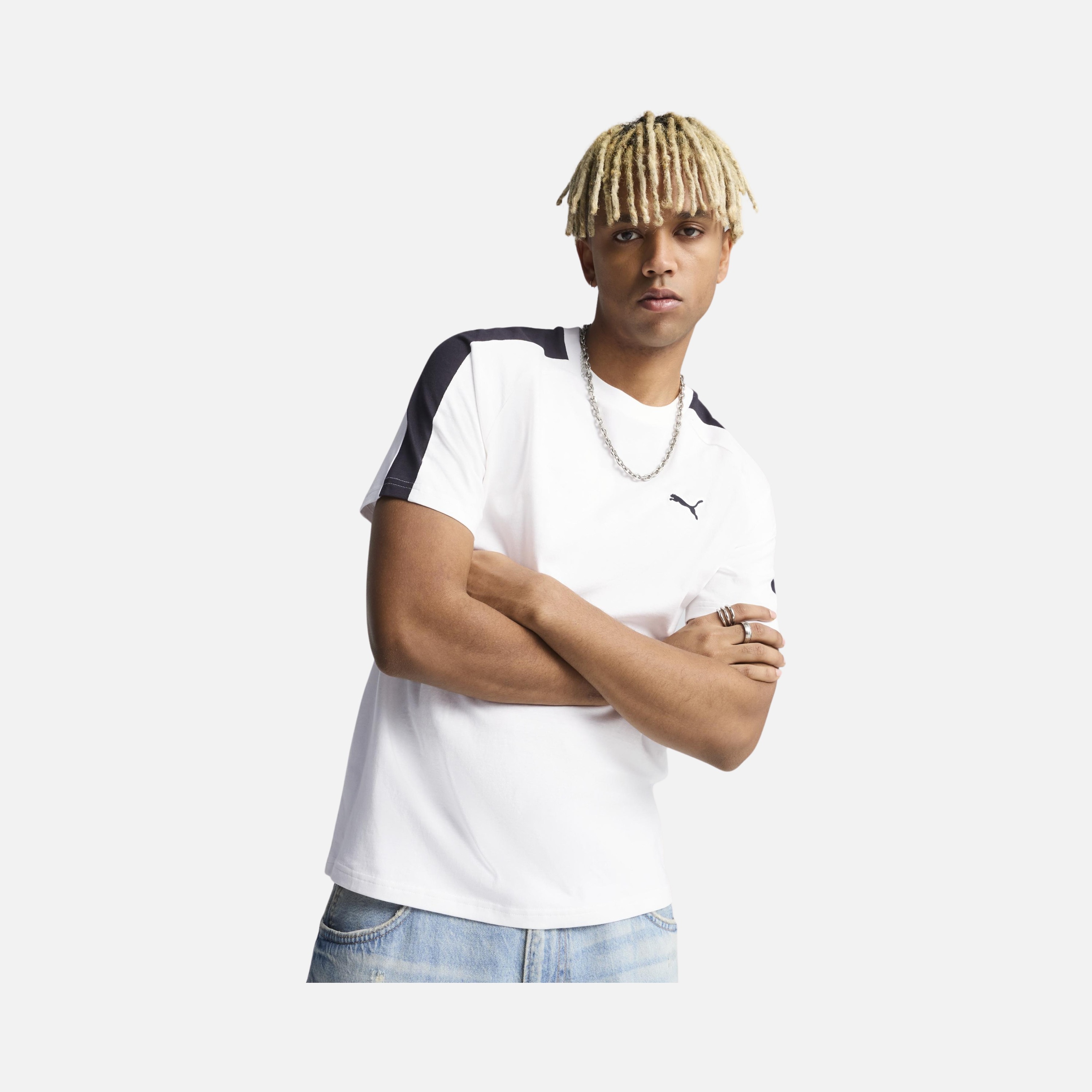 Puma Sportswear T7 Iconic Cat Logo Colorblock Short-Sleeve Erkek Tişört