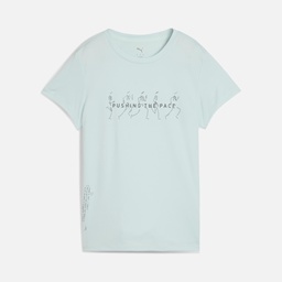 Puma Pushing The Pace Slogan Graphics Running Short-Sleeve Kadın Tişört