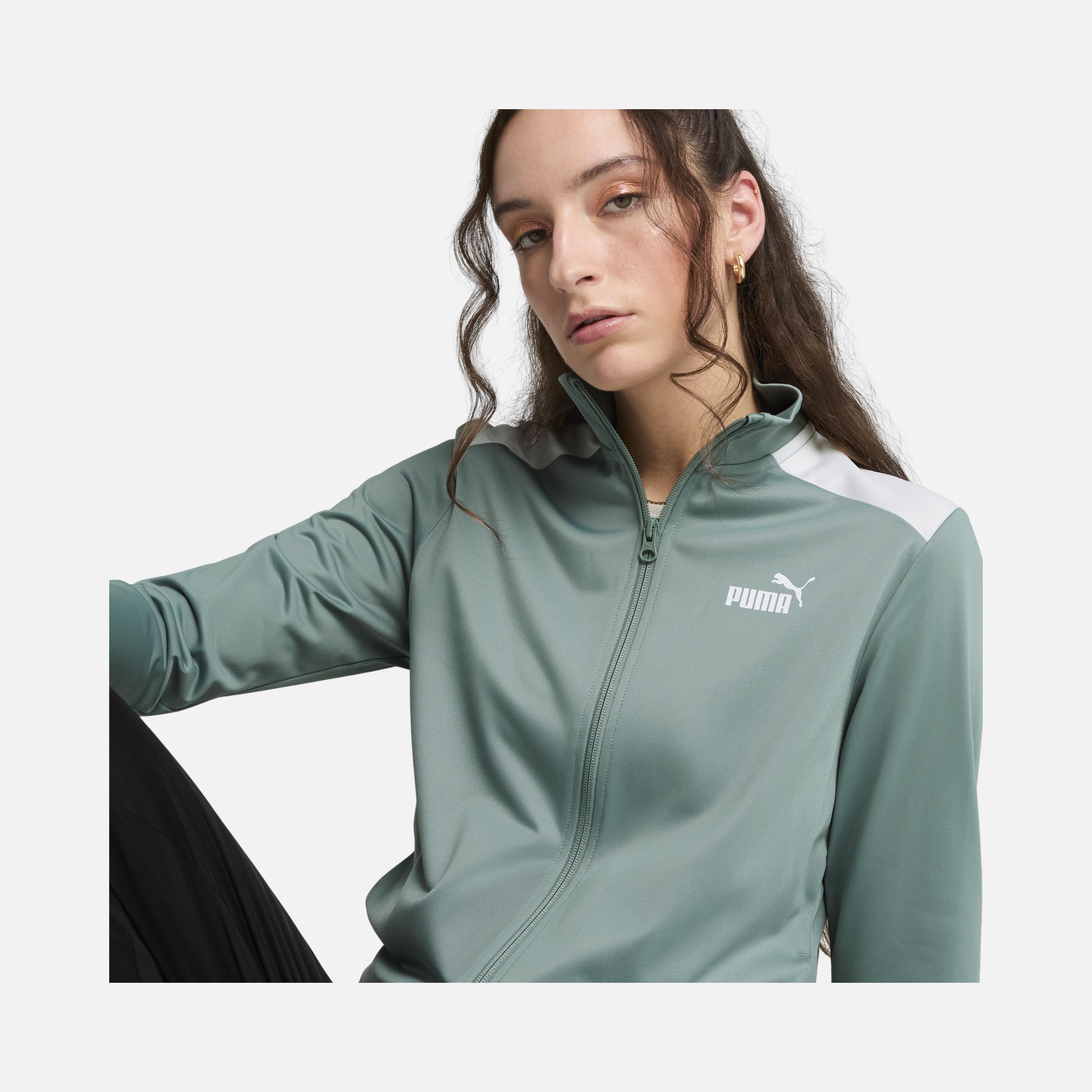 Puma Sportswear Poly Suit Colorblock  Full-Zip Kadın Eşofman Takımı