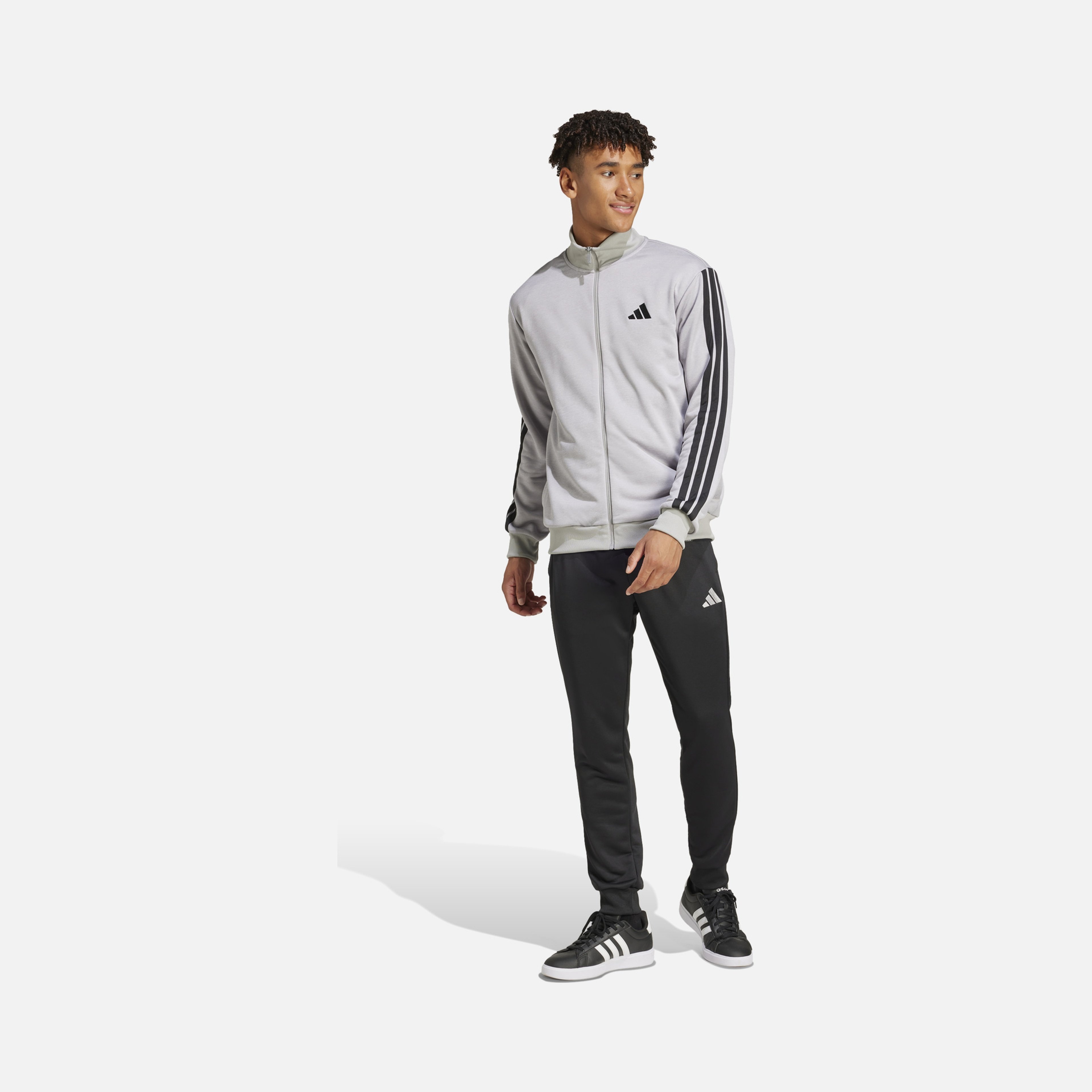 adidas Sportswear Basic 3-Stripes French Terry Regular-Fit Full-Zip Erkek Eşofman Takımı