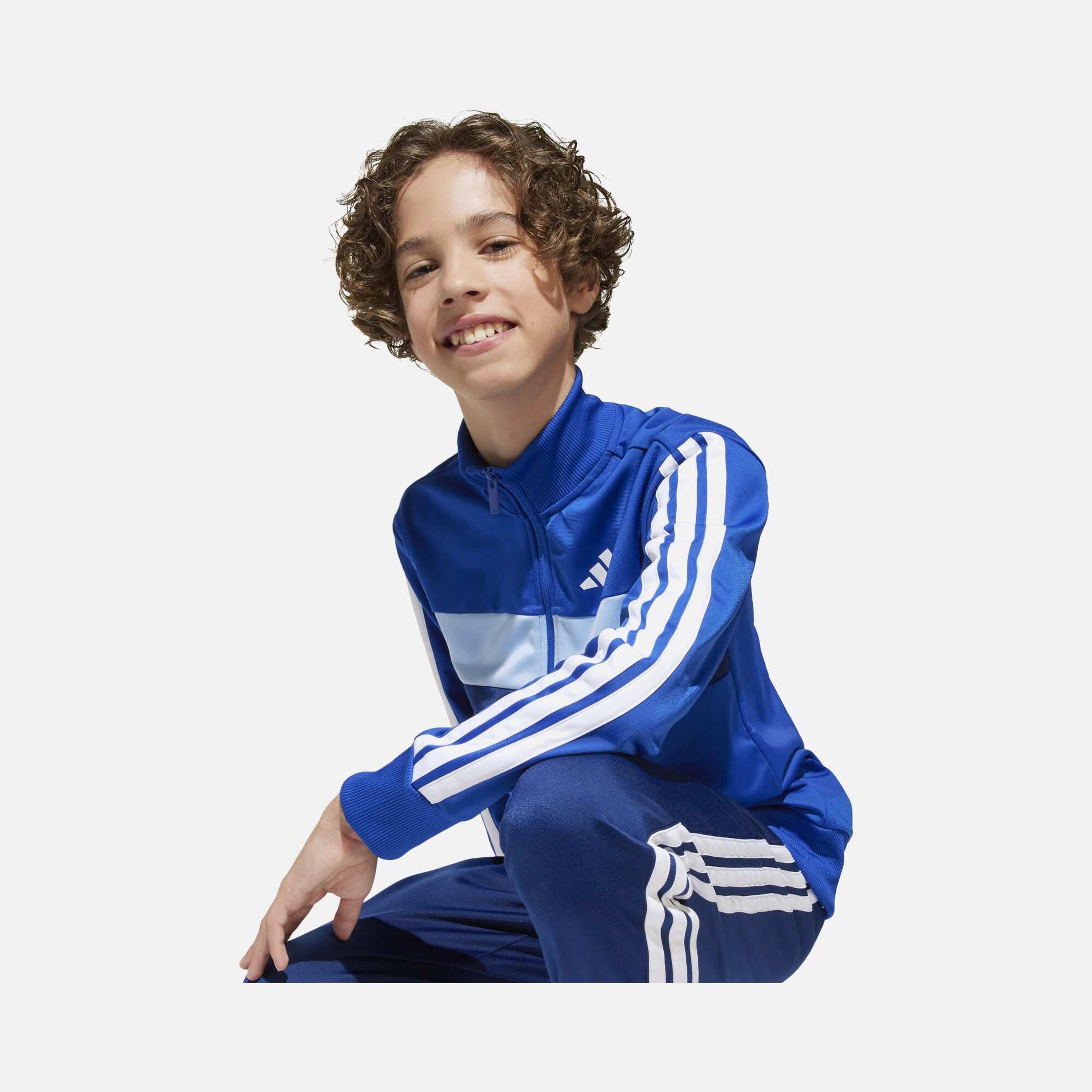 adidas Climacool Sportswear Seasonal Essentials Tiberio 3-Stripes Tricot Regular-Fit Full-Zip Çocuk Eşofman Takımı