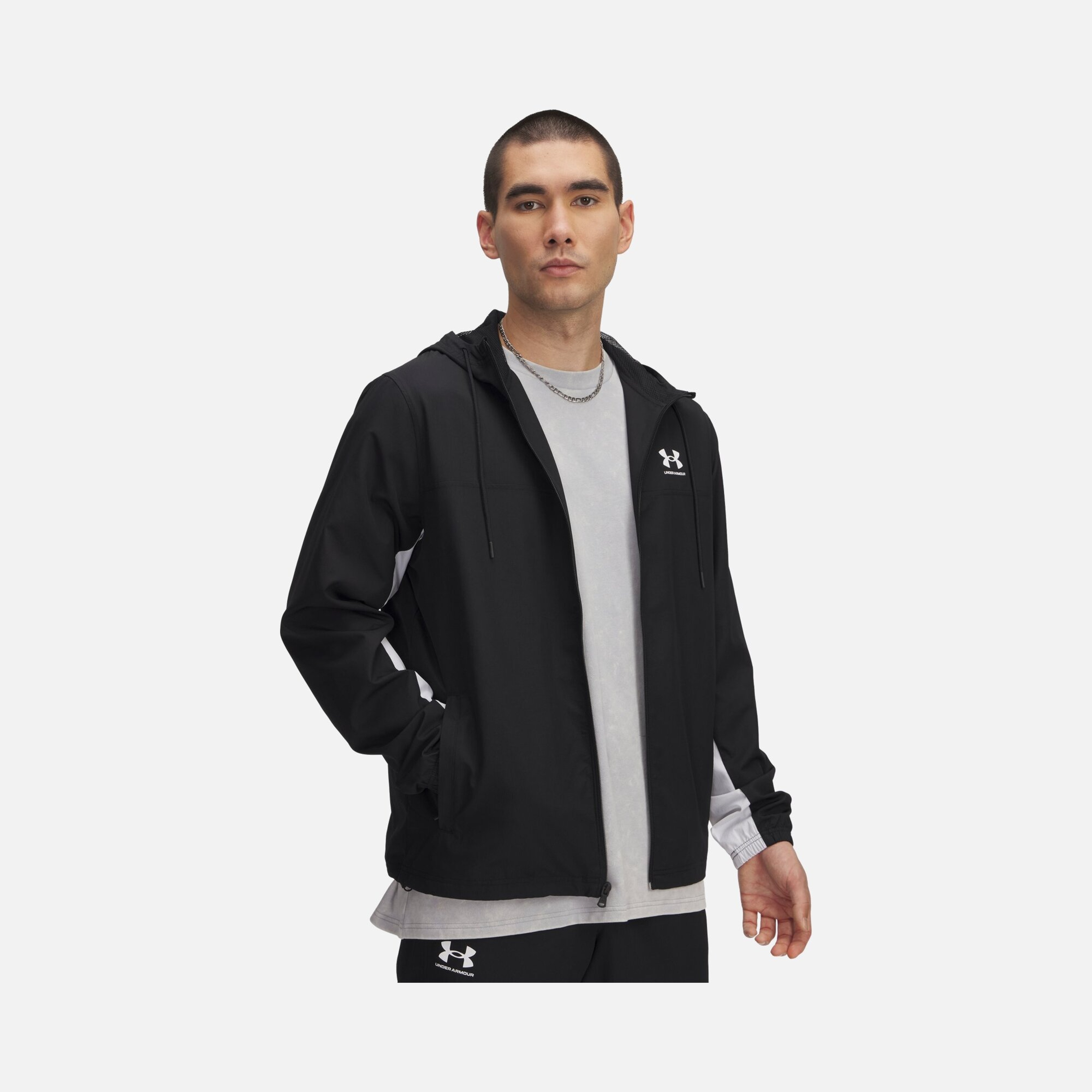 Under Armour Sportswear Rival Woven Windbreaker Loose Cut Full-Zip Hoodie Erkek Ceket