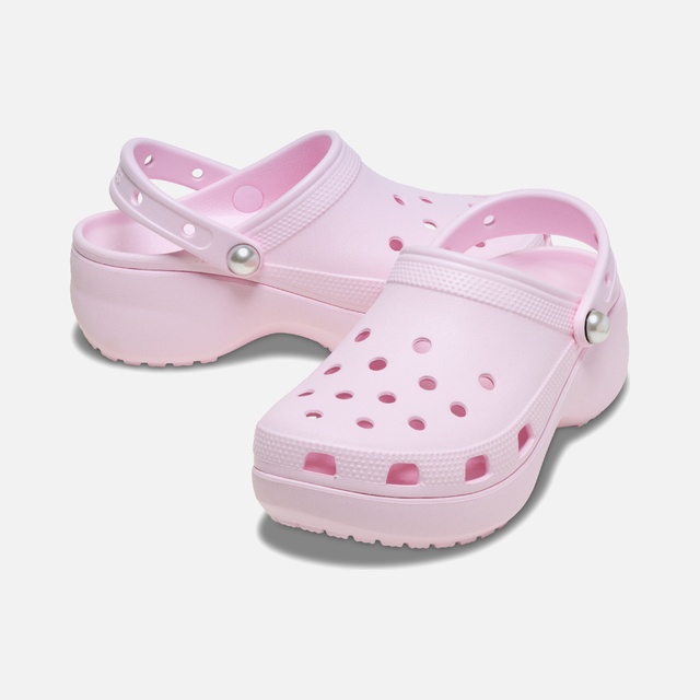 Crocs Pembe Crocs Classic Platform Pearl Clog