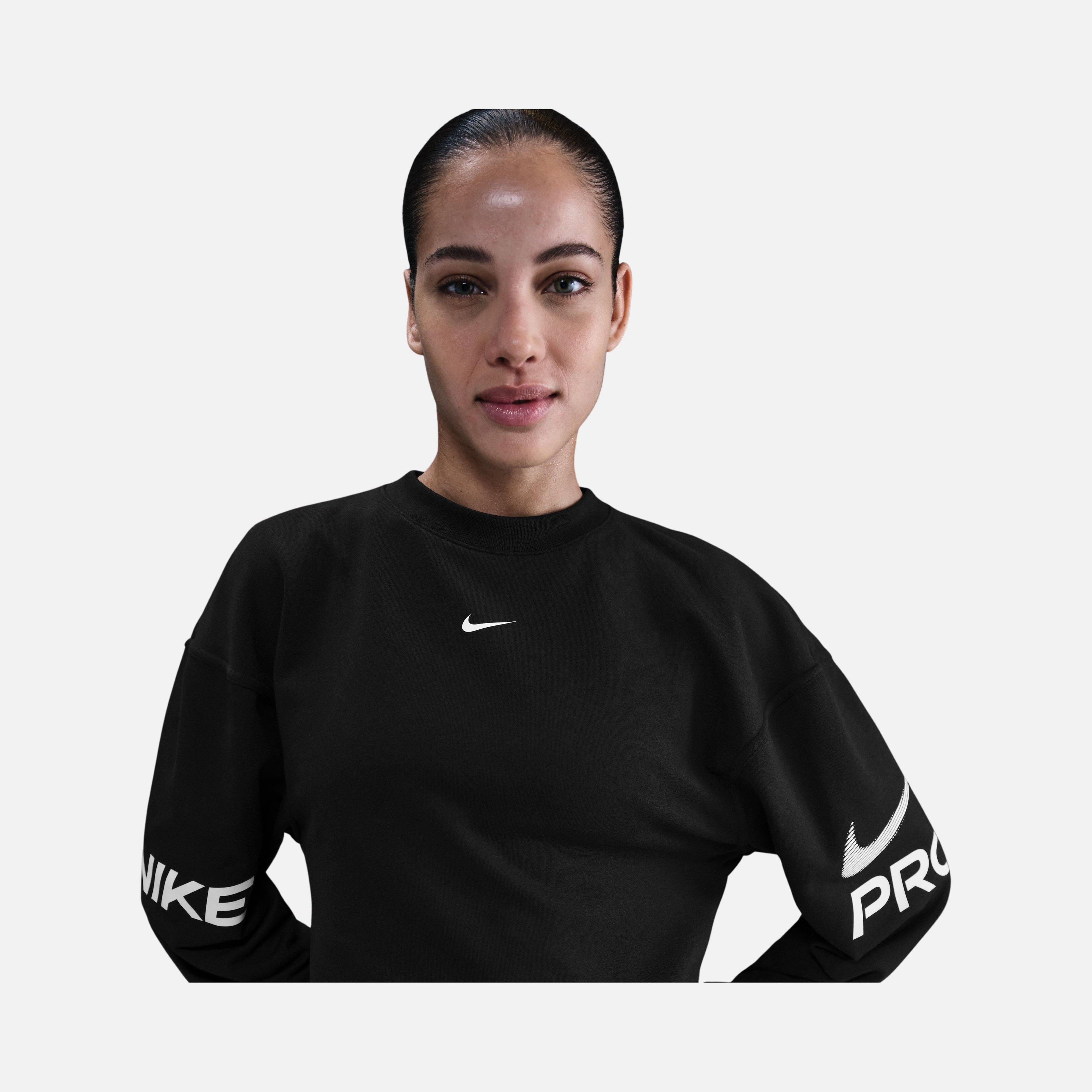 Nike W Np Df Flc Crew Tt Grx Kadın Sweatshirt