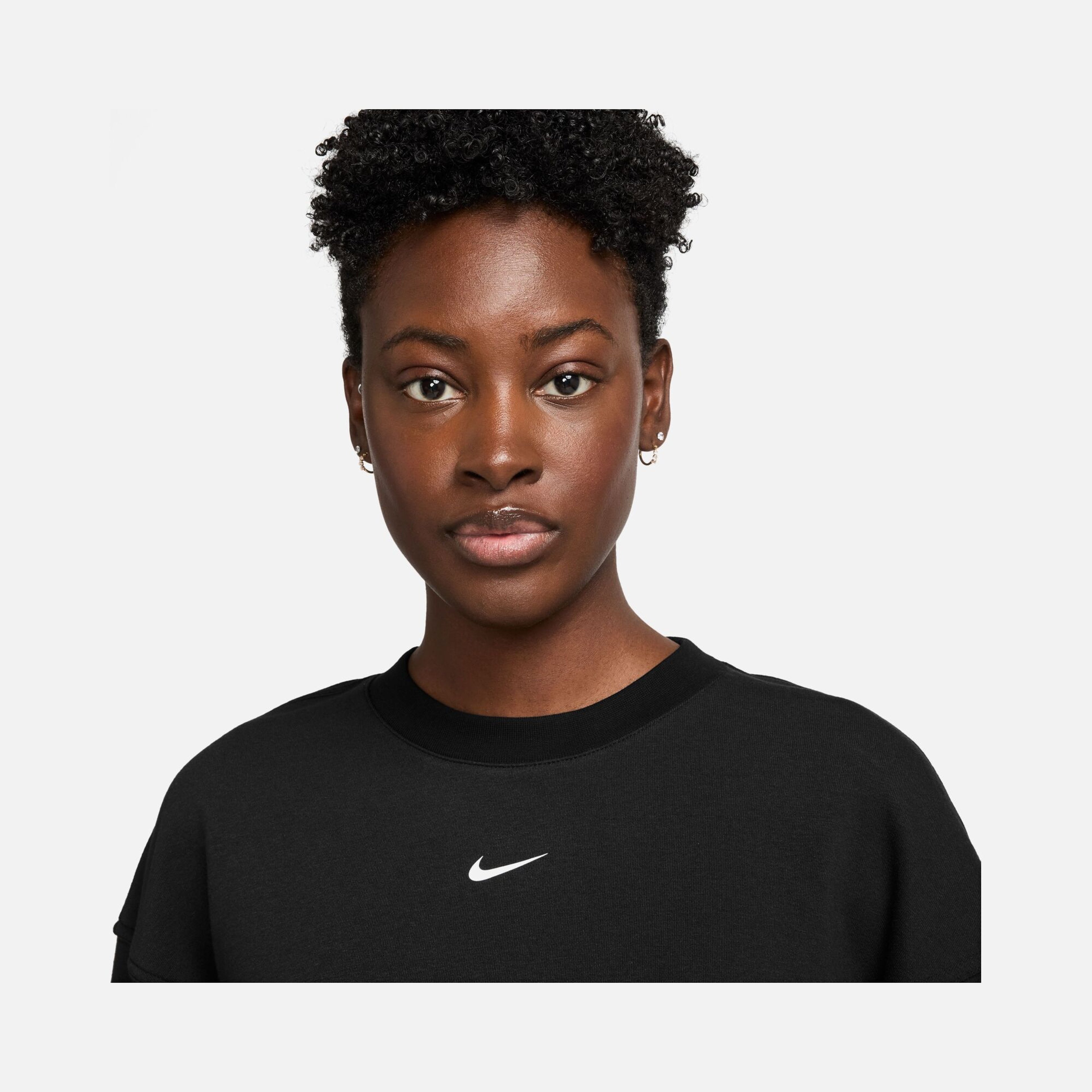 Nike W Np Df Flc Crew Tt Grx Kadın Sweatshirt